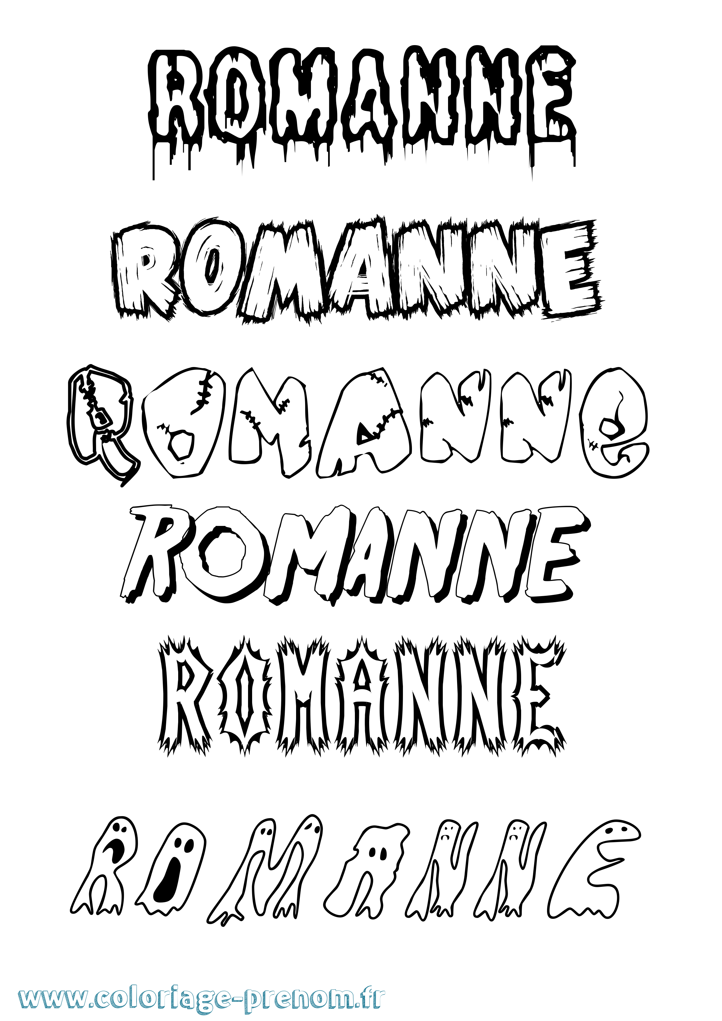 Coloriage Romanne Frisson Coloriage prénom Romanne Frisson