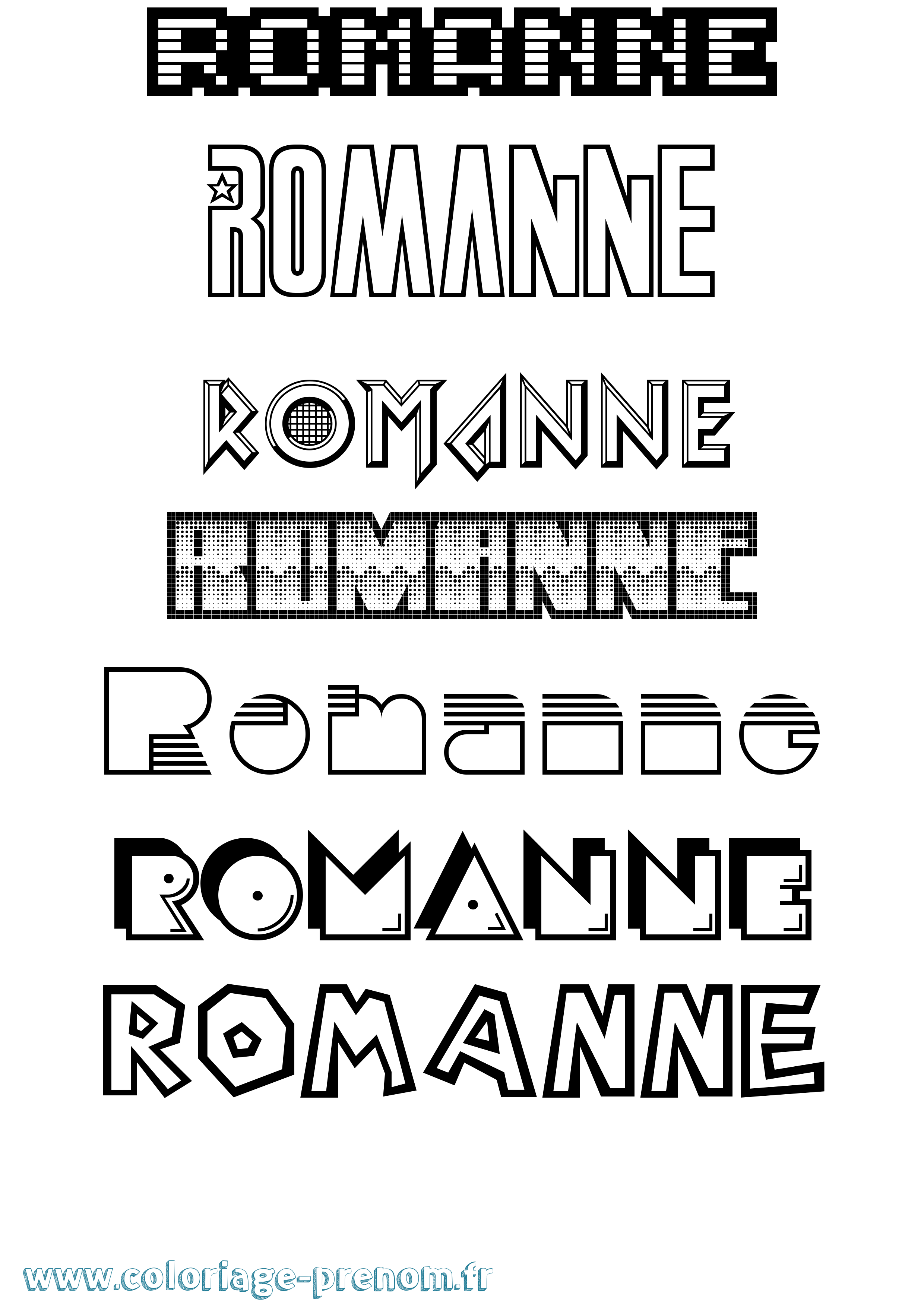 Coloriage Romanne Jeux Vidéos Coloriage prénom Romanne Jeux Vidéos