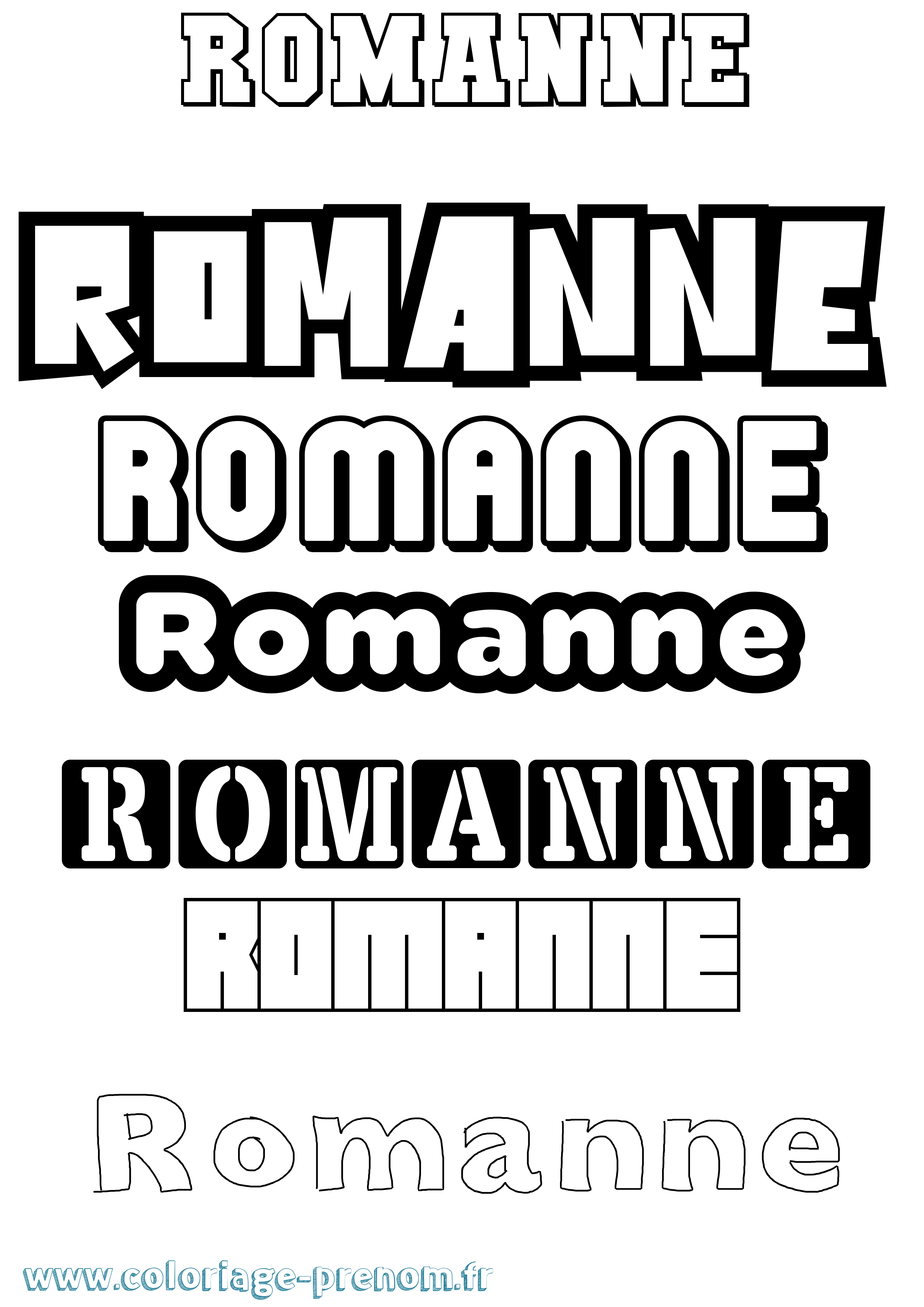 Coloriage Romanne Simple Coloriage prénom Romanne Simple