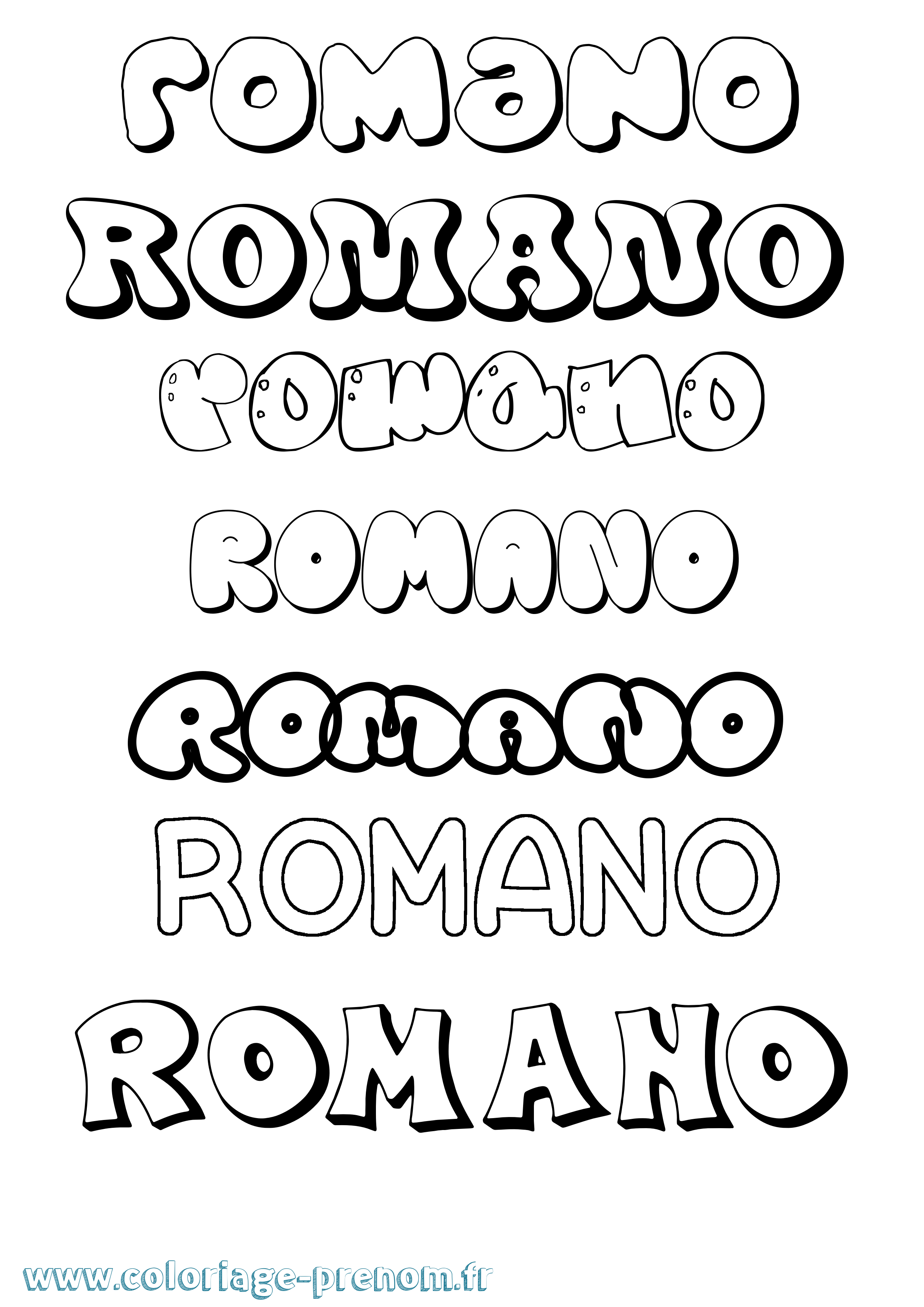 Coloriage Romano Bubble Coloriage prénom Romano Bubble