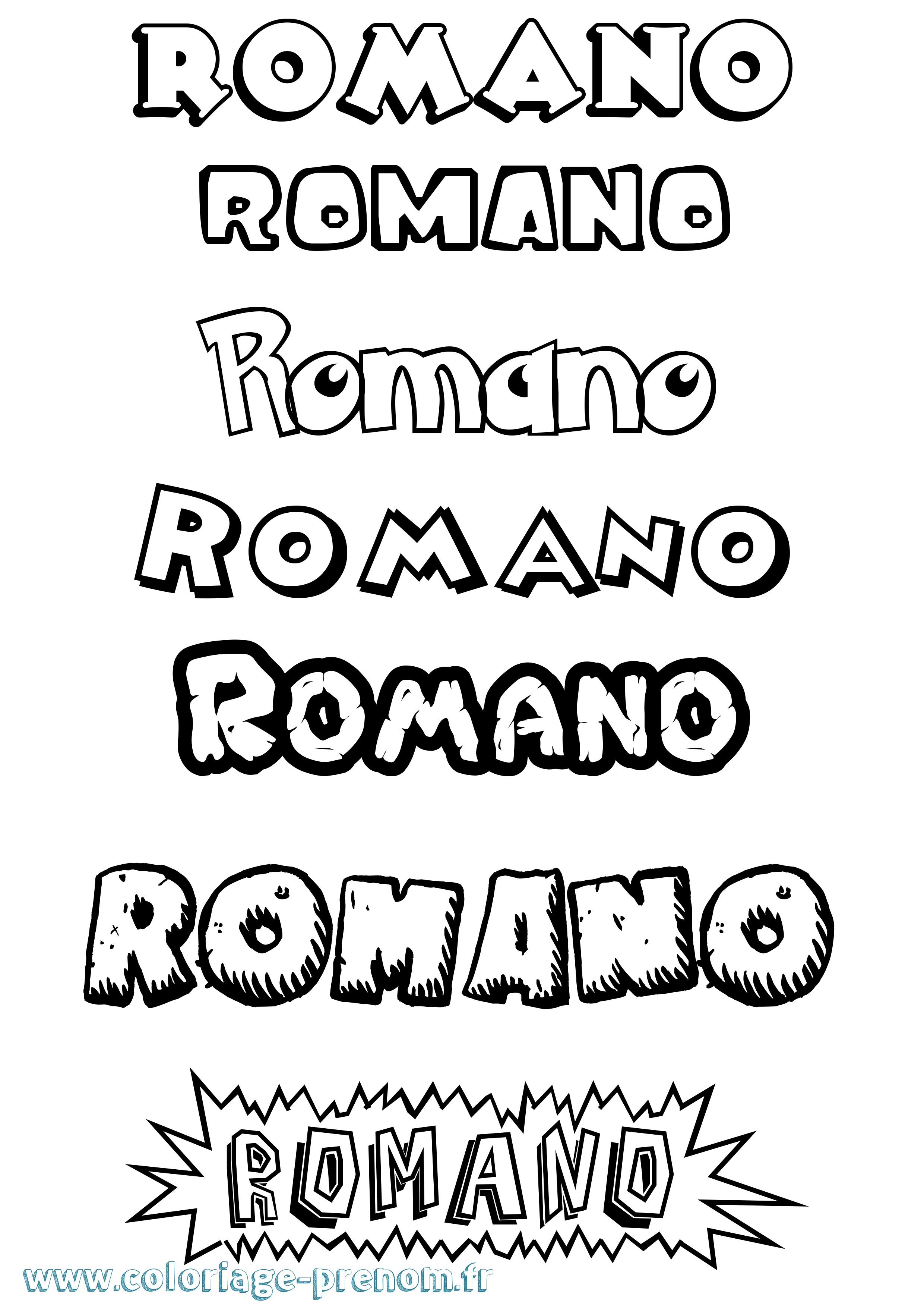 Coloriage Romano Dessin Animé Coloriage prénom Romano Dessin Animé