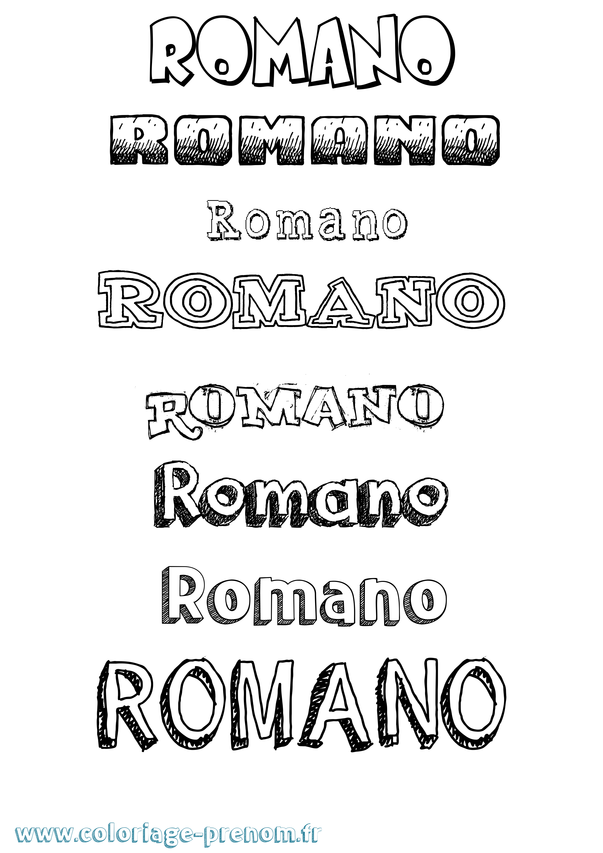 Coloriage Romano Dessiné Coloriage prénom Romano Dessiné