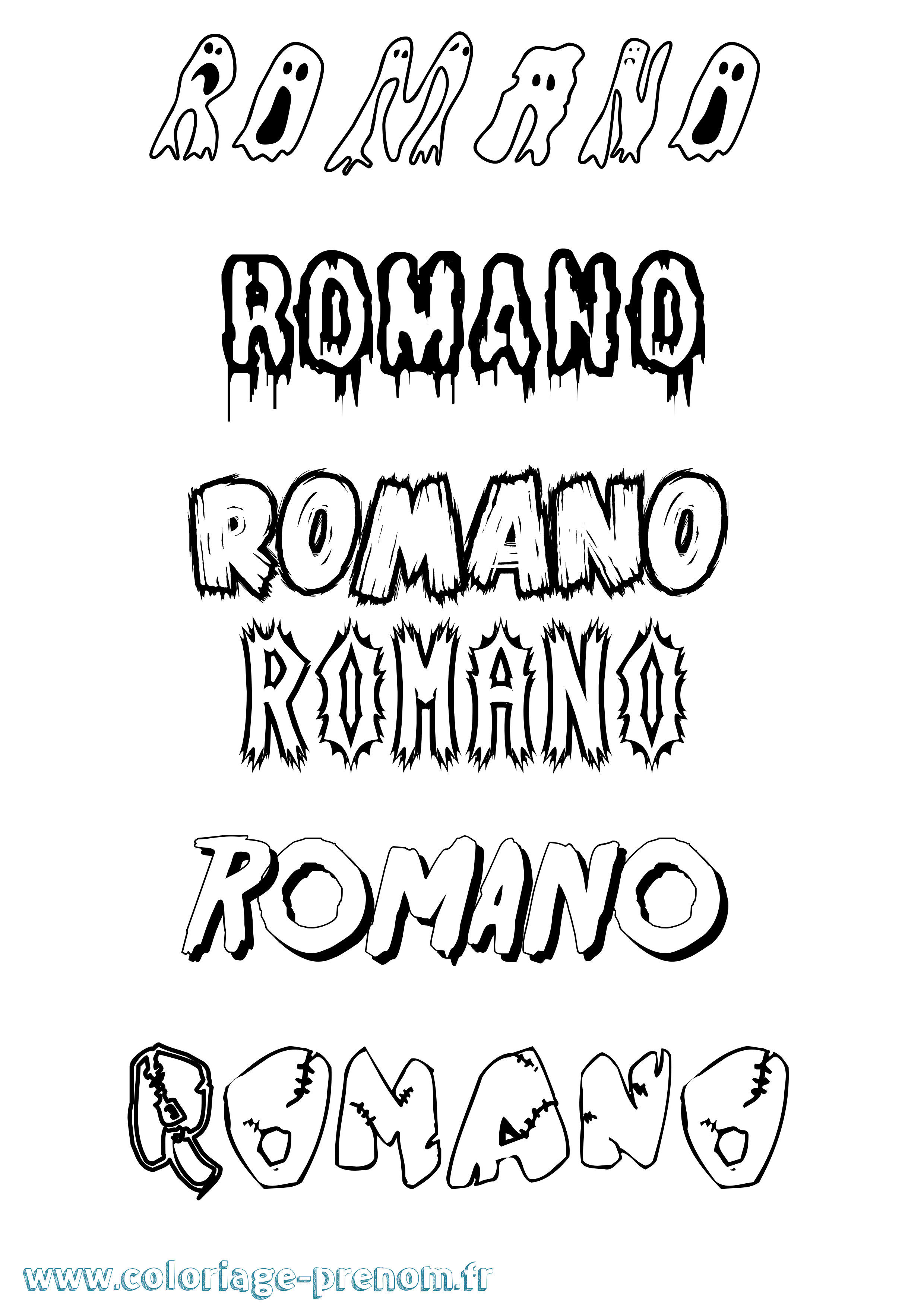 Coloriage Romano Frisson Coloriage prénom Romano Frisson