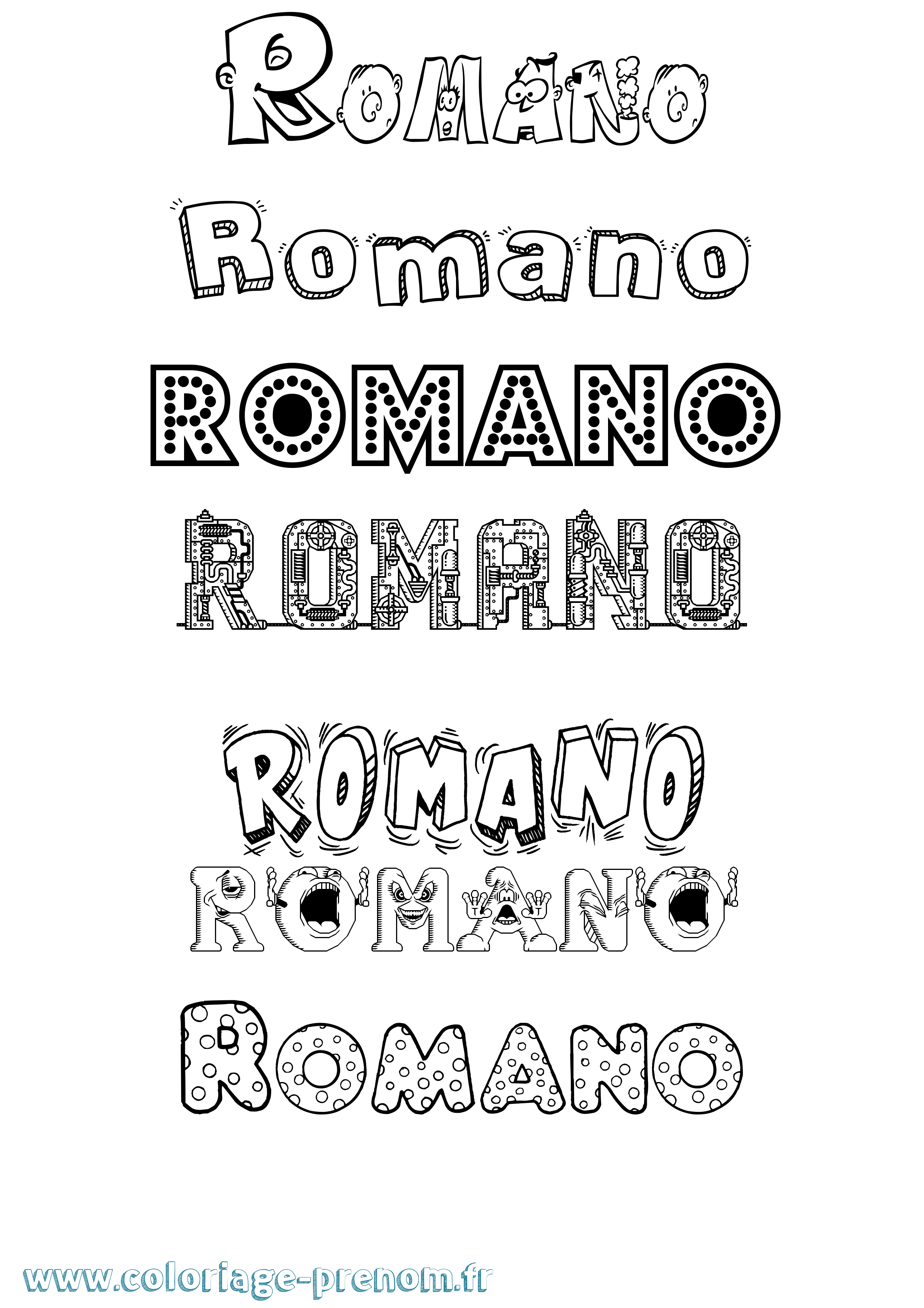 Coloriage Romano Fun Coloriage prénom Romano Fun
