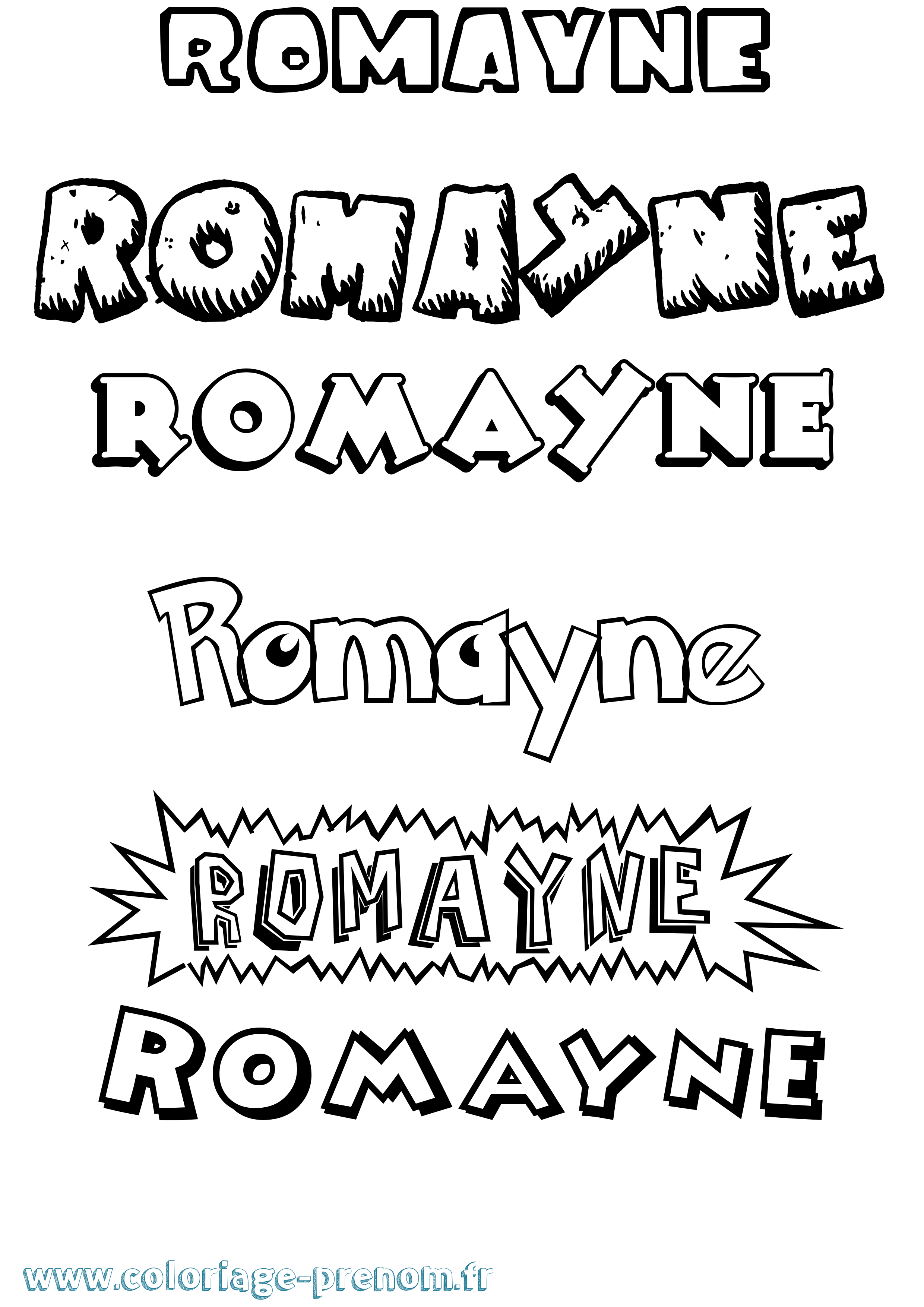 Coloriage Romayne Dessin Animé Coloriage prénom Romayne Dessin Animé