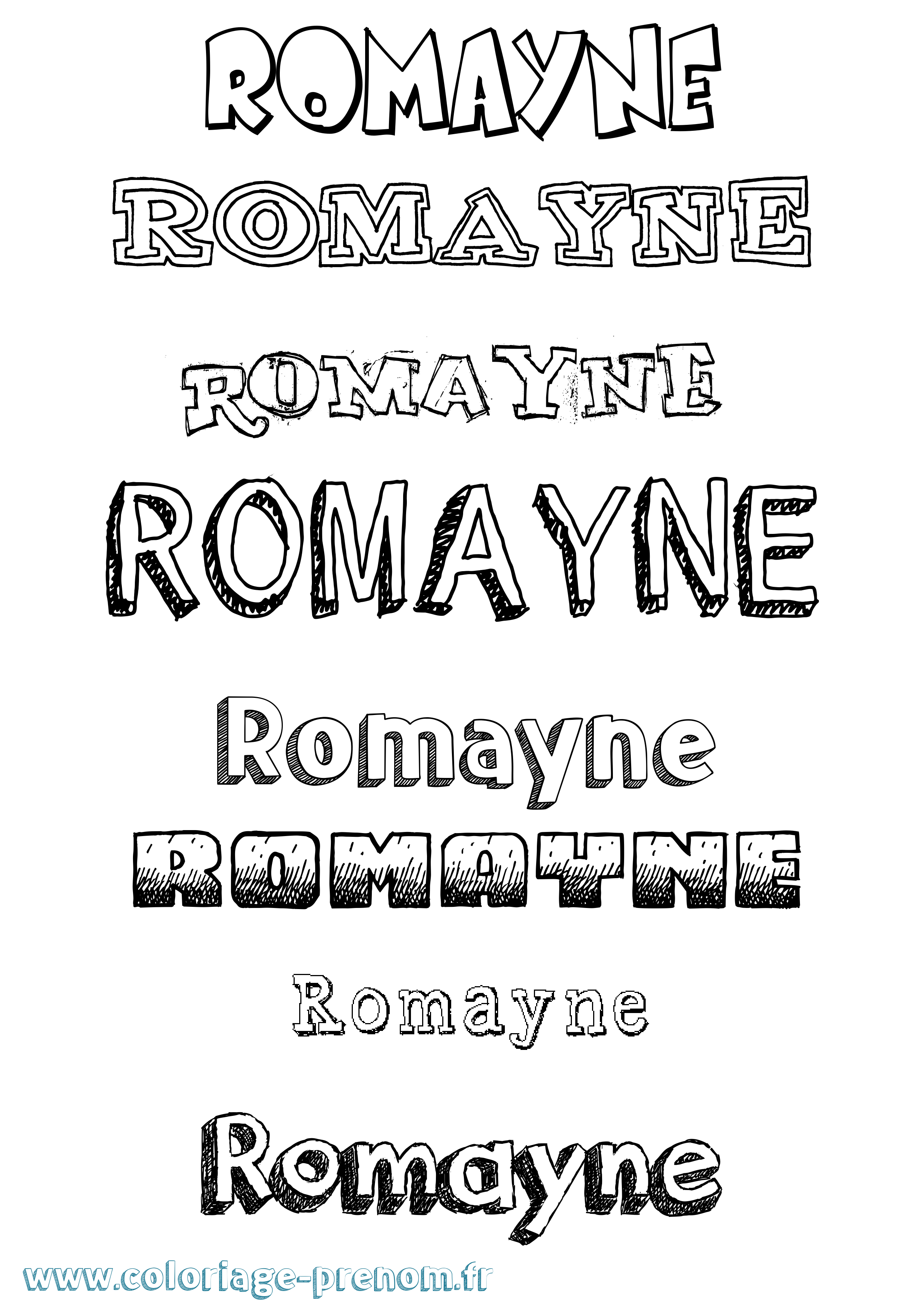 Coloriage Romayne Dessiné Coloriage prénom Romayne Dessiné