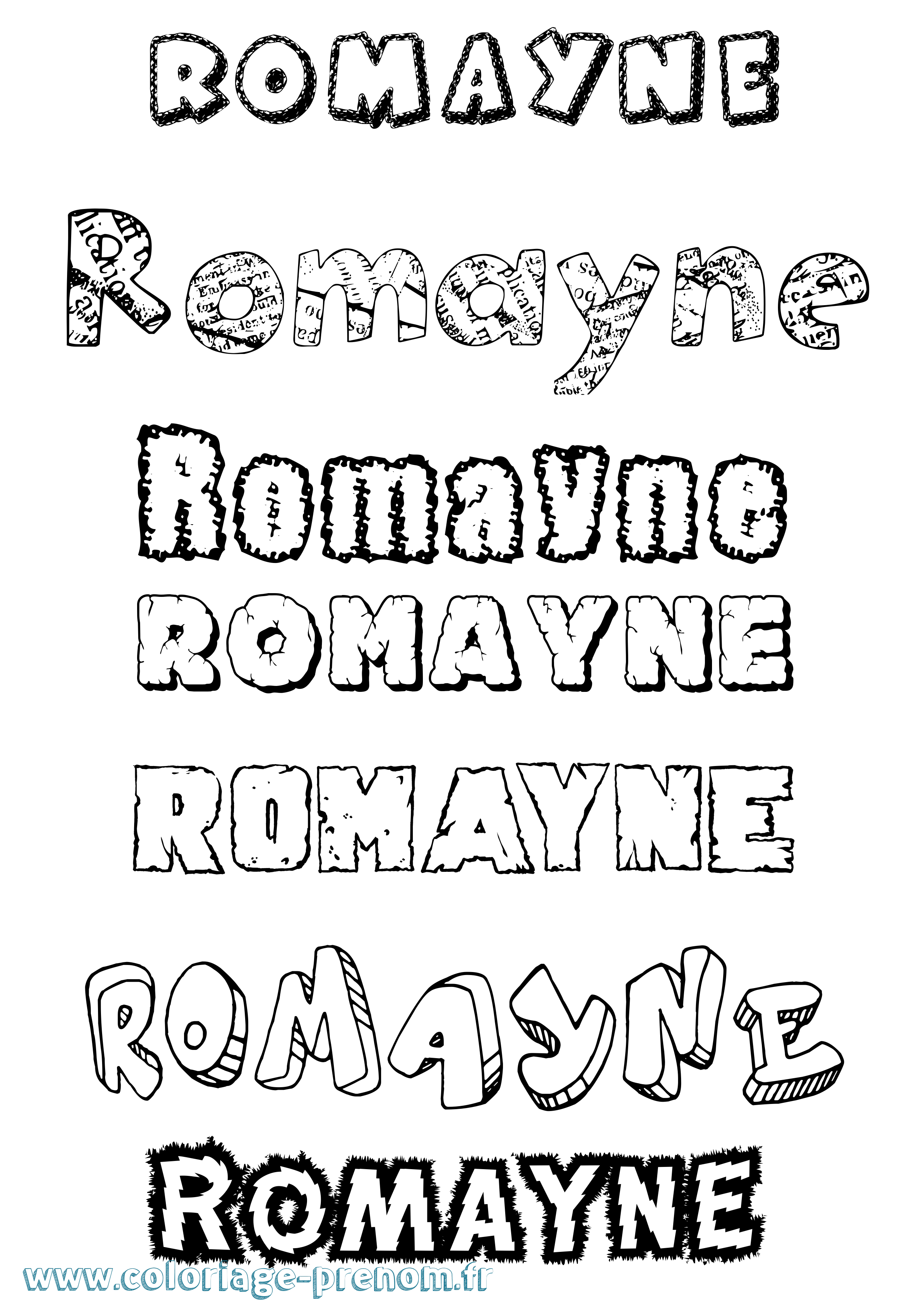 Coloriage Romayne Destructuré Coloriage prénom Romayne Destructuré