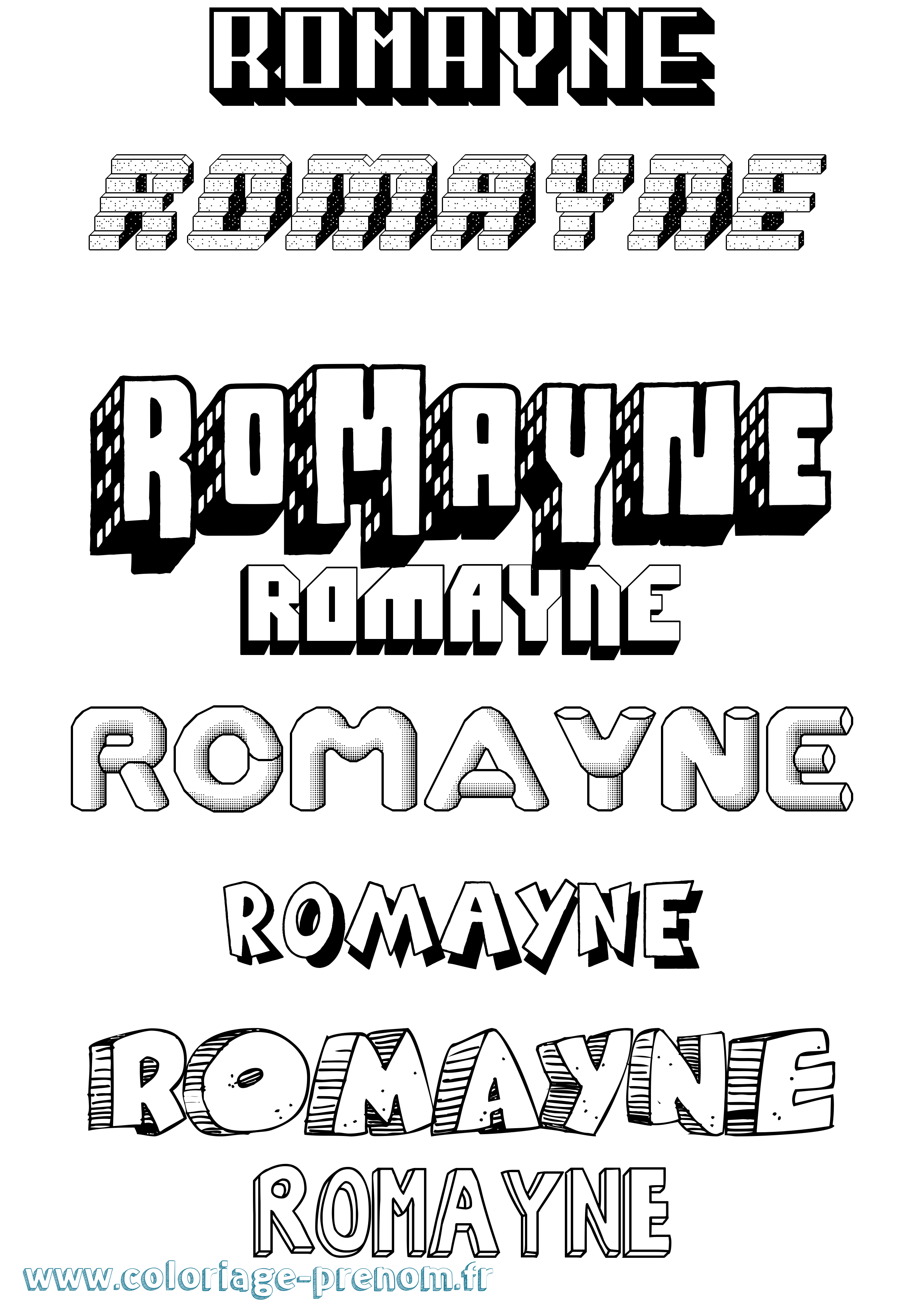 Coloriage Romayne Effet 3D Coloriage prénom Romayne Effet 3D