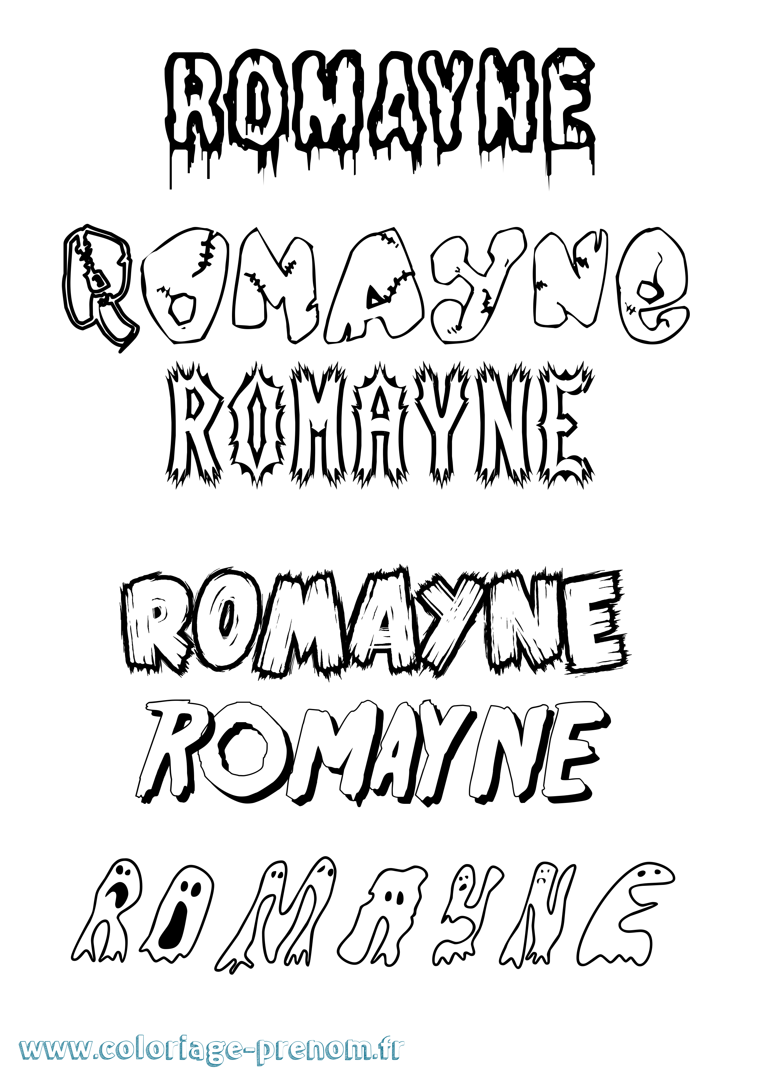 Coloriage Romayne Frisson Coloriage prénom Romayne Frisson
