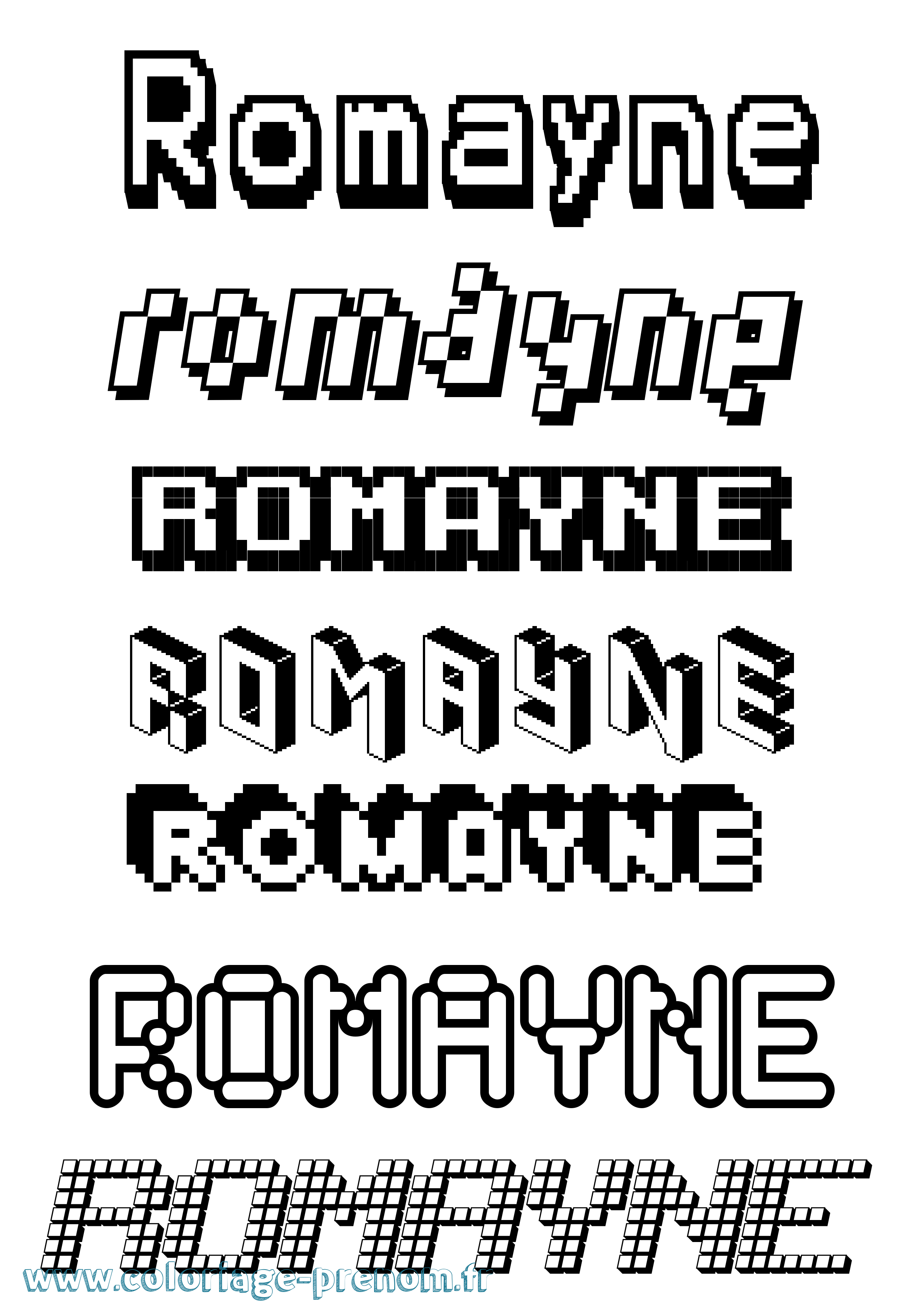 Coloriage Romayne Pixel Coloriage prénom Romayne Pixel