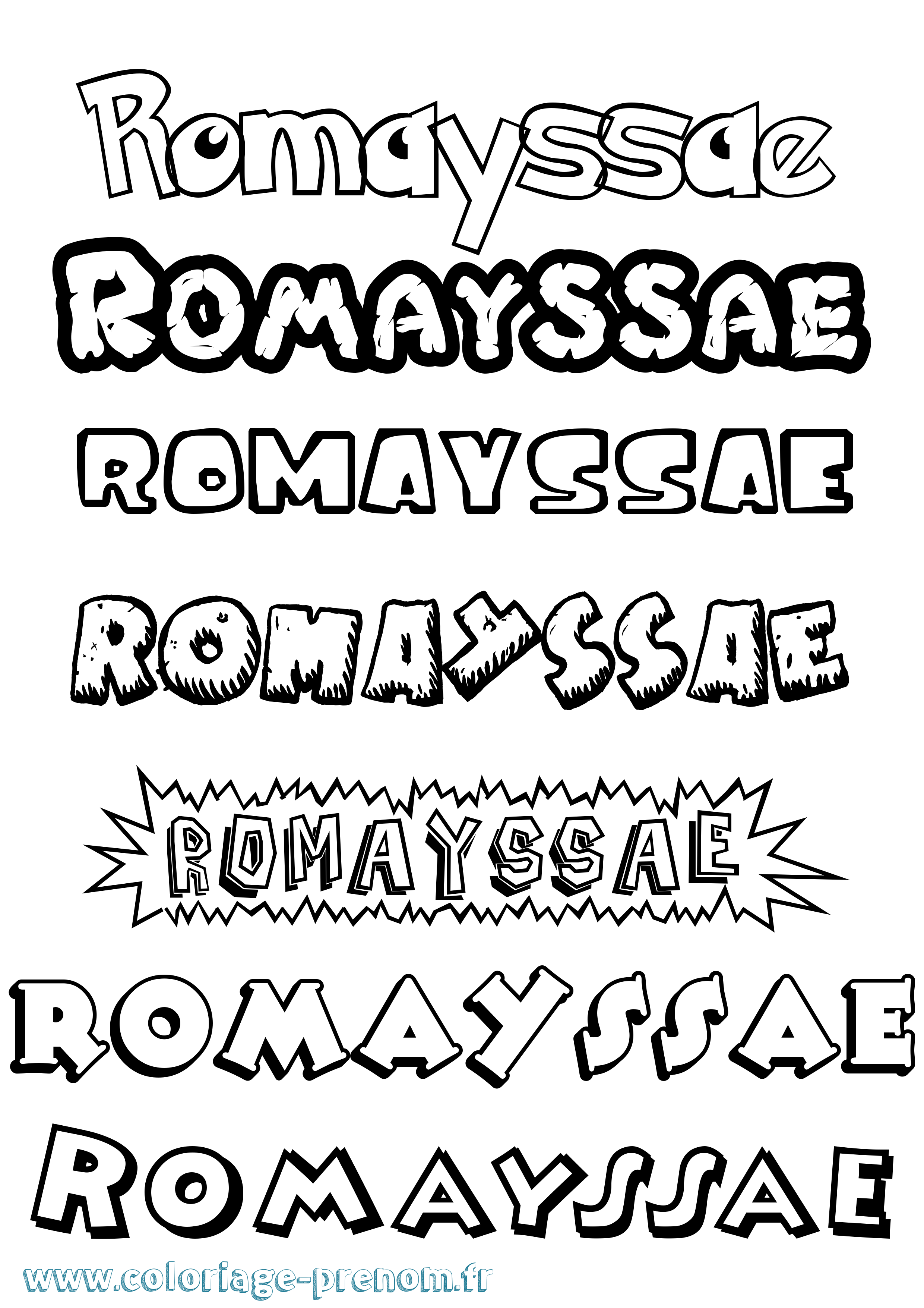 Coloriage Romayssae Dessin Animé Coloriage prénom Romayssae Dessin Animé