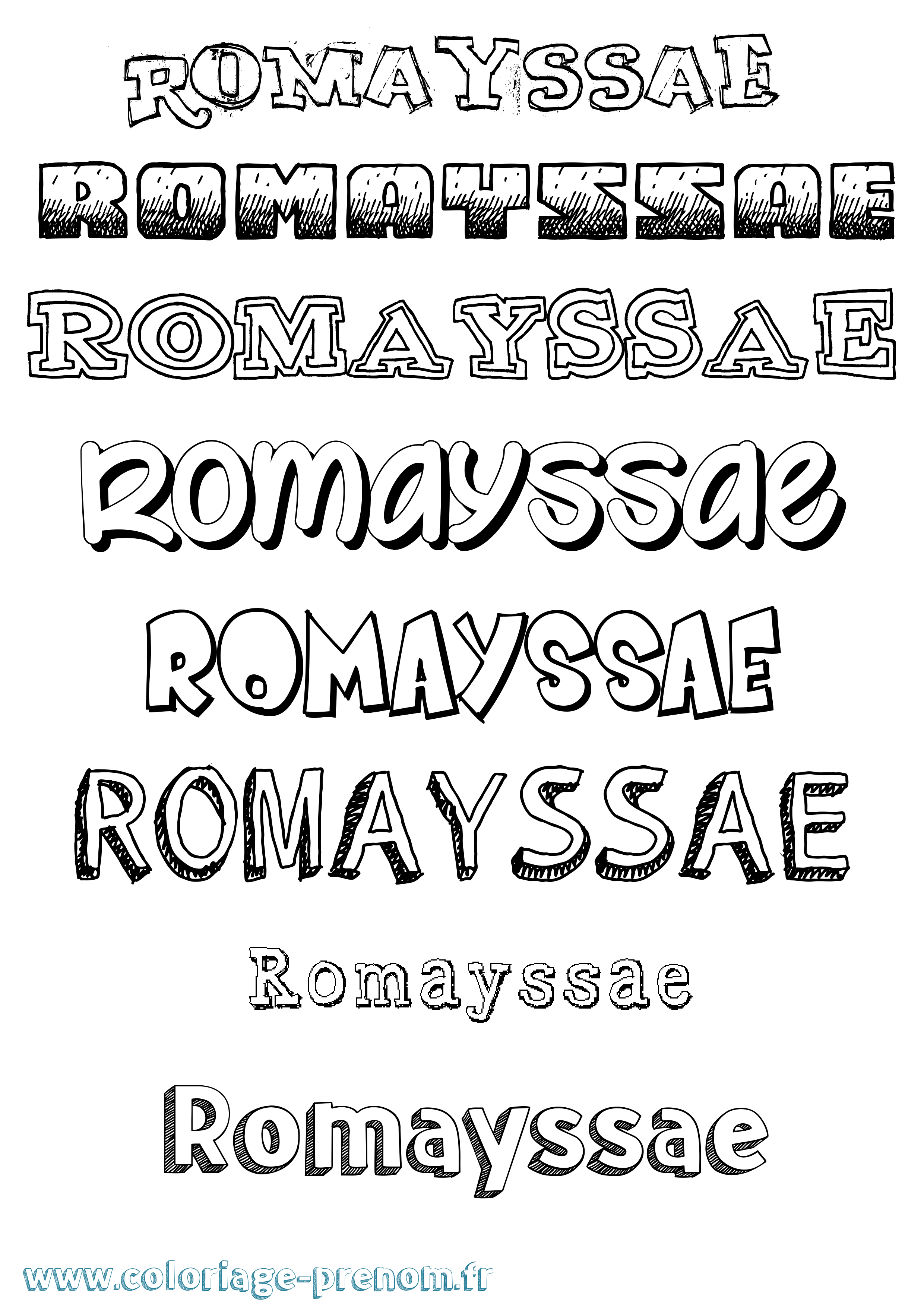 Coloriage Romayssae Dessiné Coloriage prénom Romayssae Dessiné
