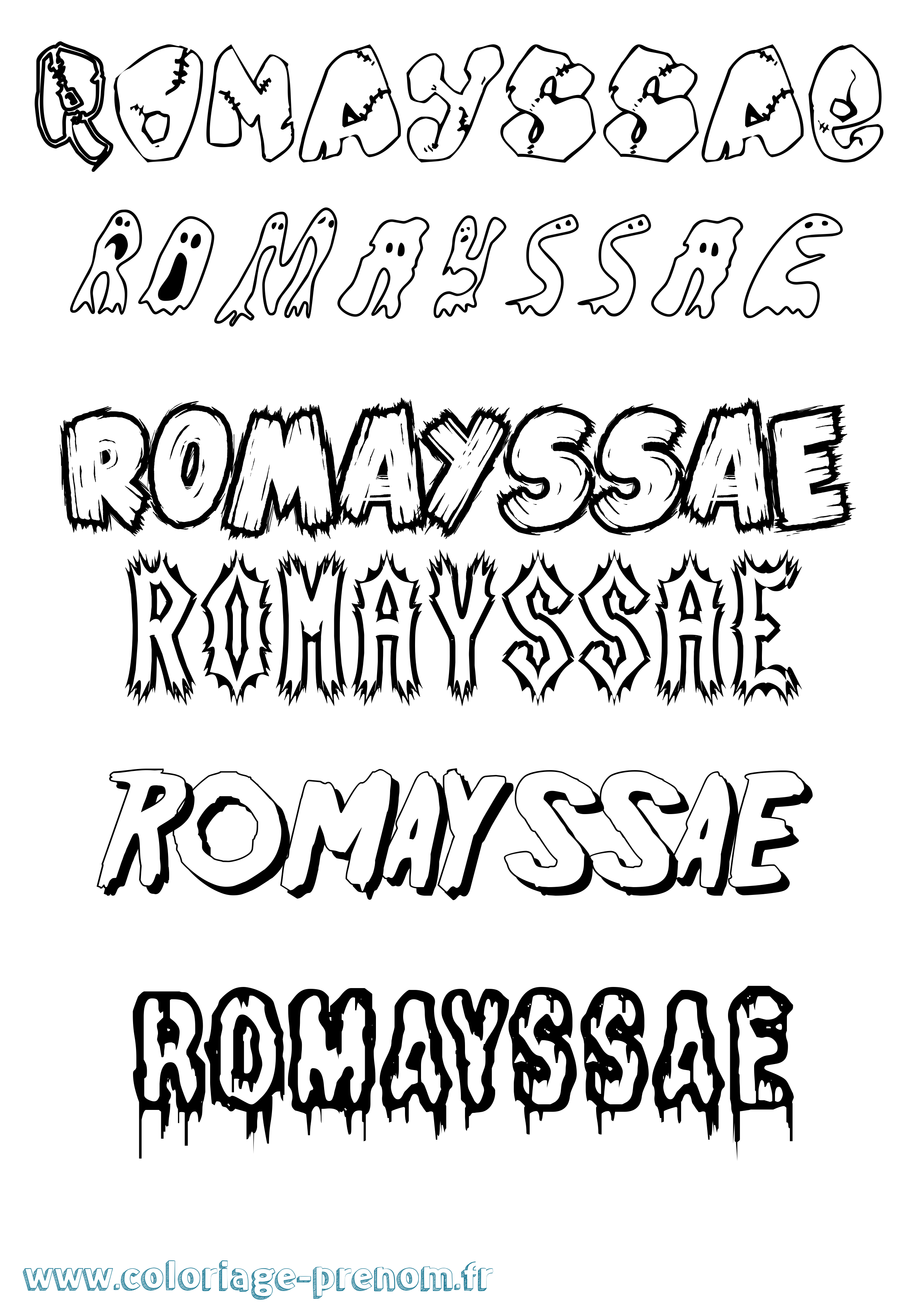 Coloriage Romayssae Frisson Coloriage prénom Romayssae Frisson
