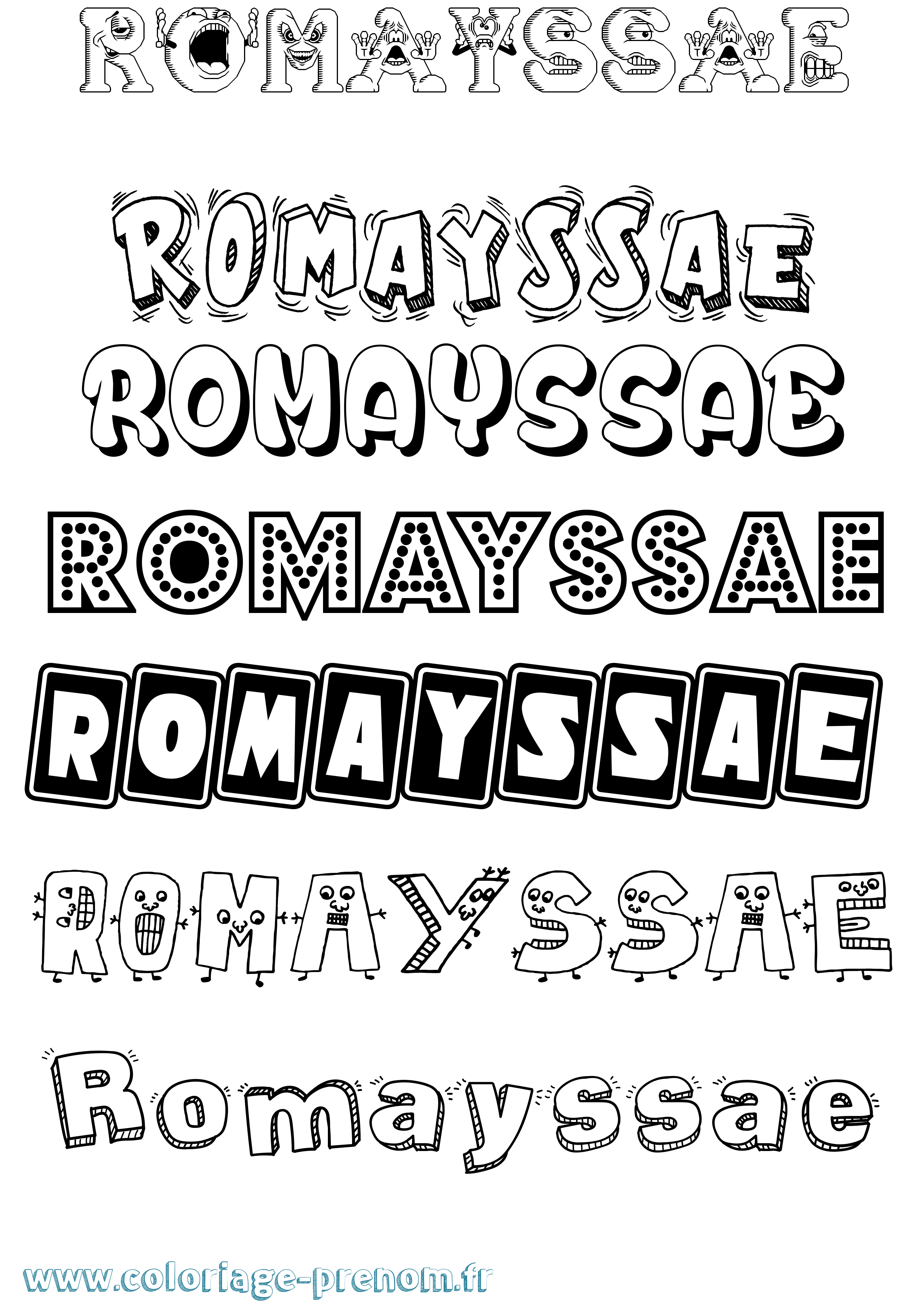 Coloriage Romayssae Fun Coloriage prénom Romayssae Fun
