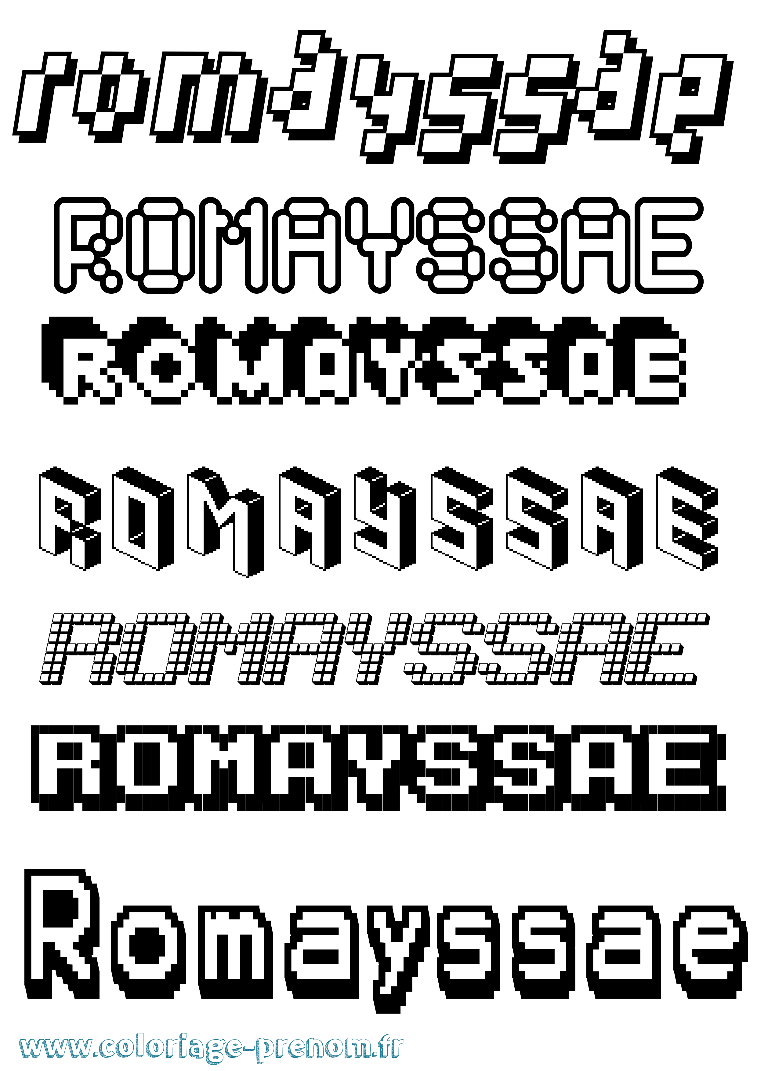 Coloriage Romayssae Pixel Coloriage prénom Romayssae Pixel