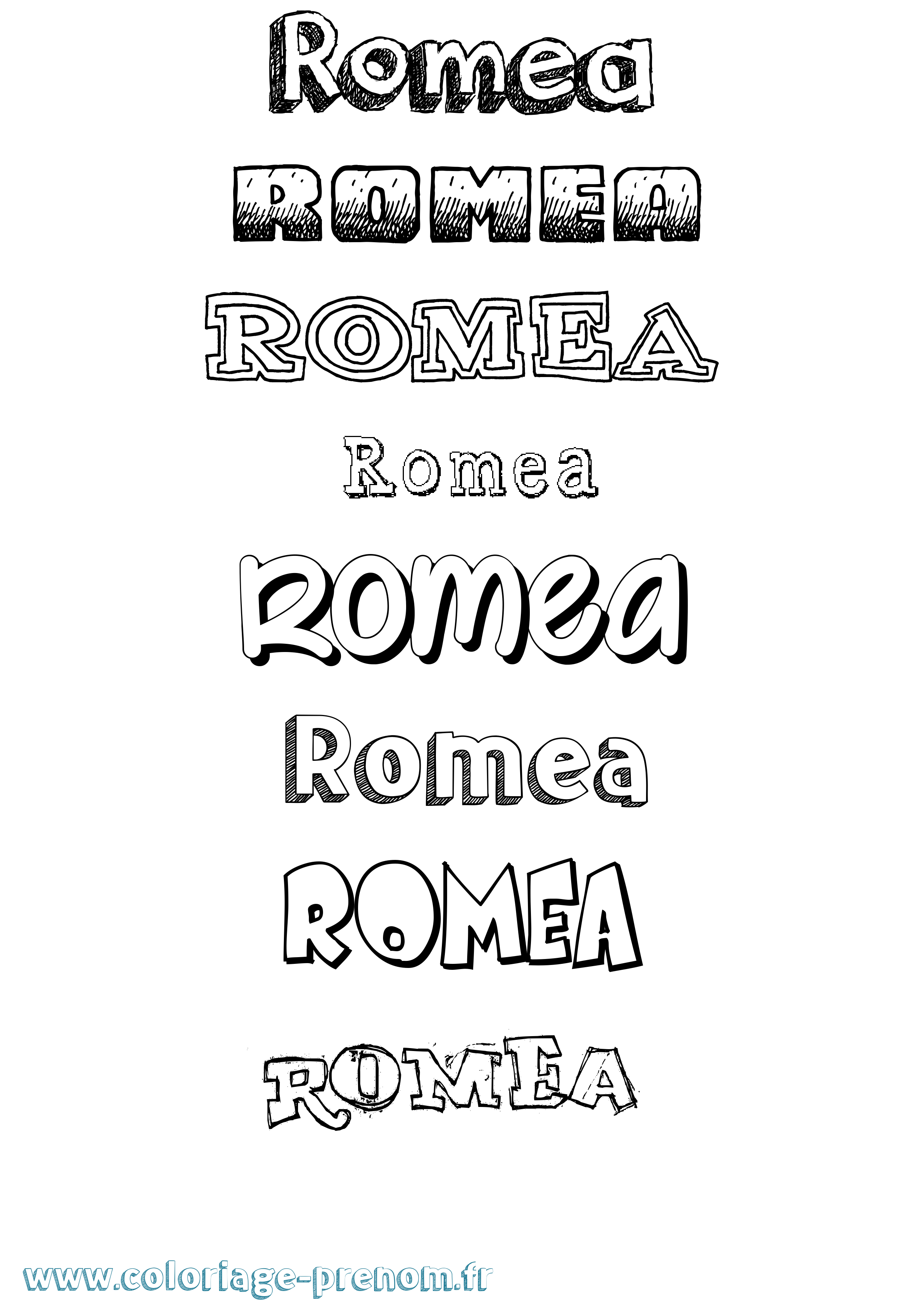 Coloriage Romea Dessiné Coloriage prénom Romea Dessiné