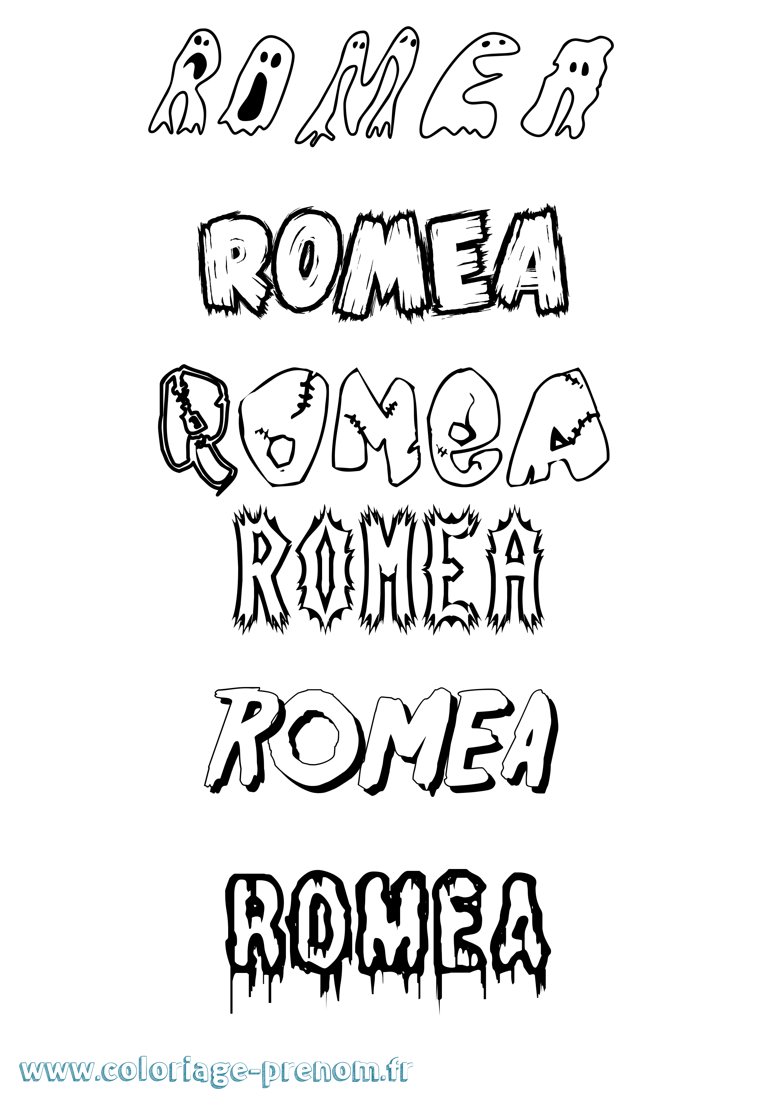Coloriage Romea Frisson Coloriage prénom Romea Frisson