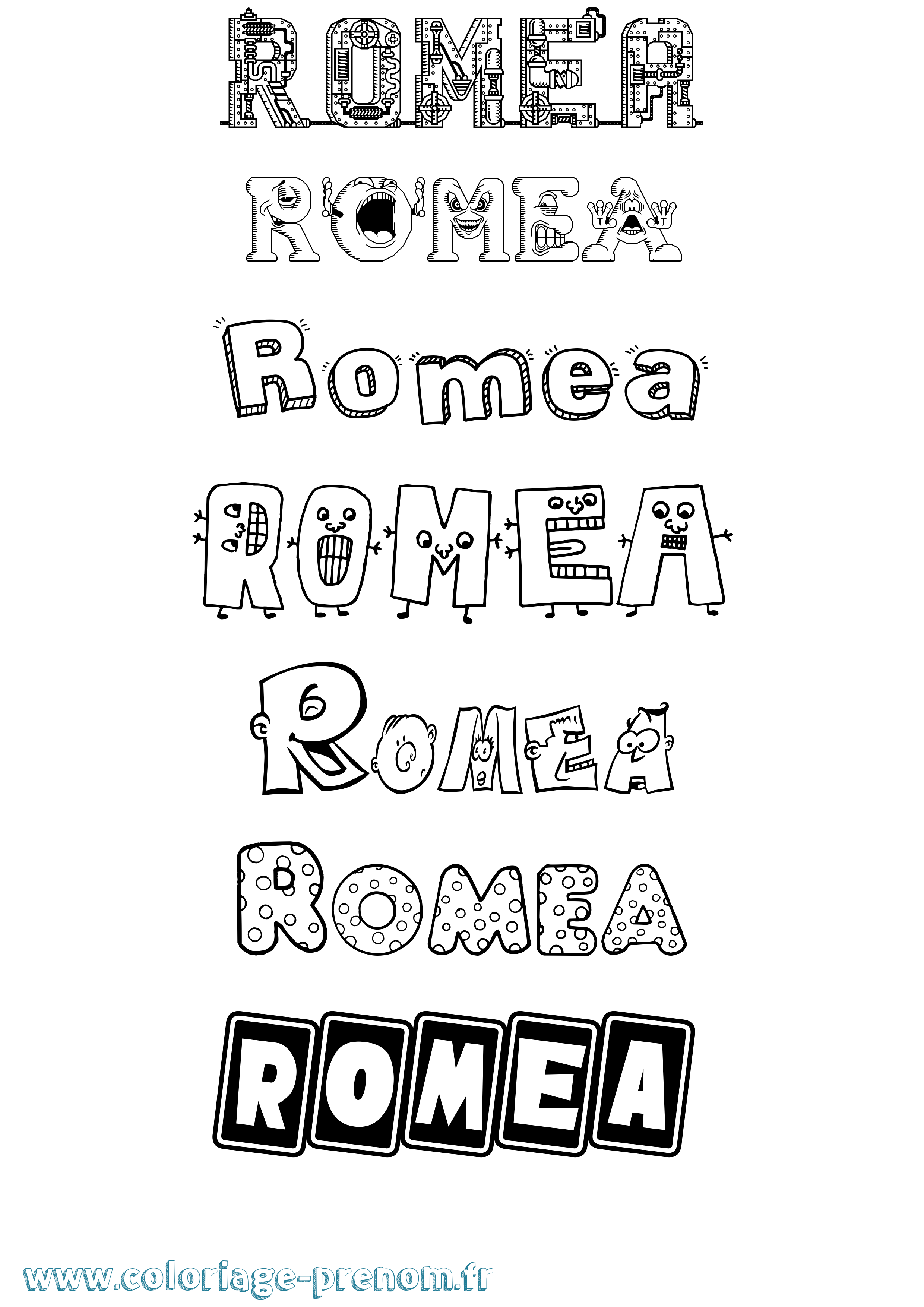 Coloriage Romea Fun Coloriage prénom Romea Fun
