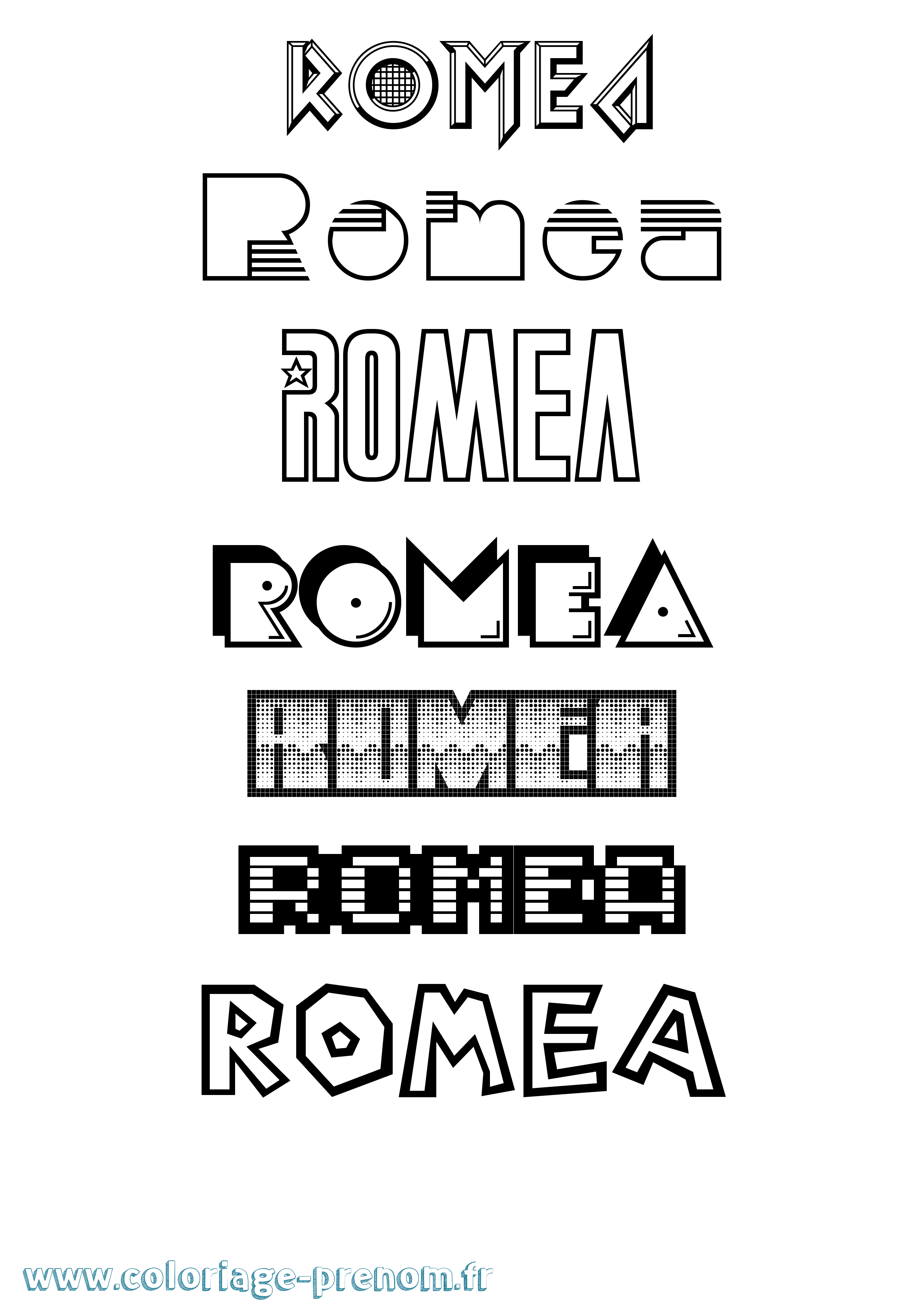 Coloriage Romea Jeux Vidéos Coloriage prénom Romea Jeux Vidéos