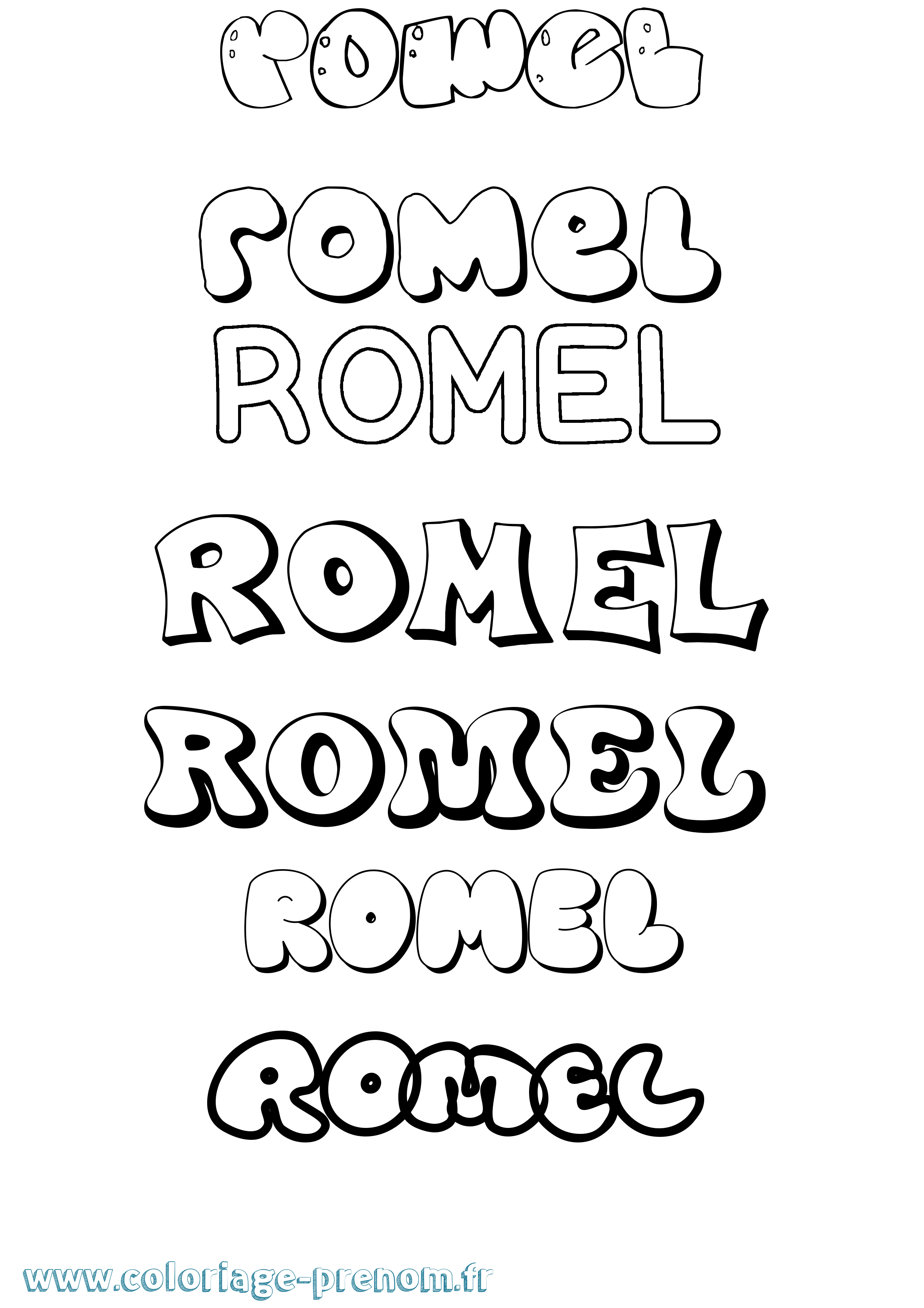 Coloriage Romel Bubble Coloriage prénom Romel Bubble