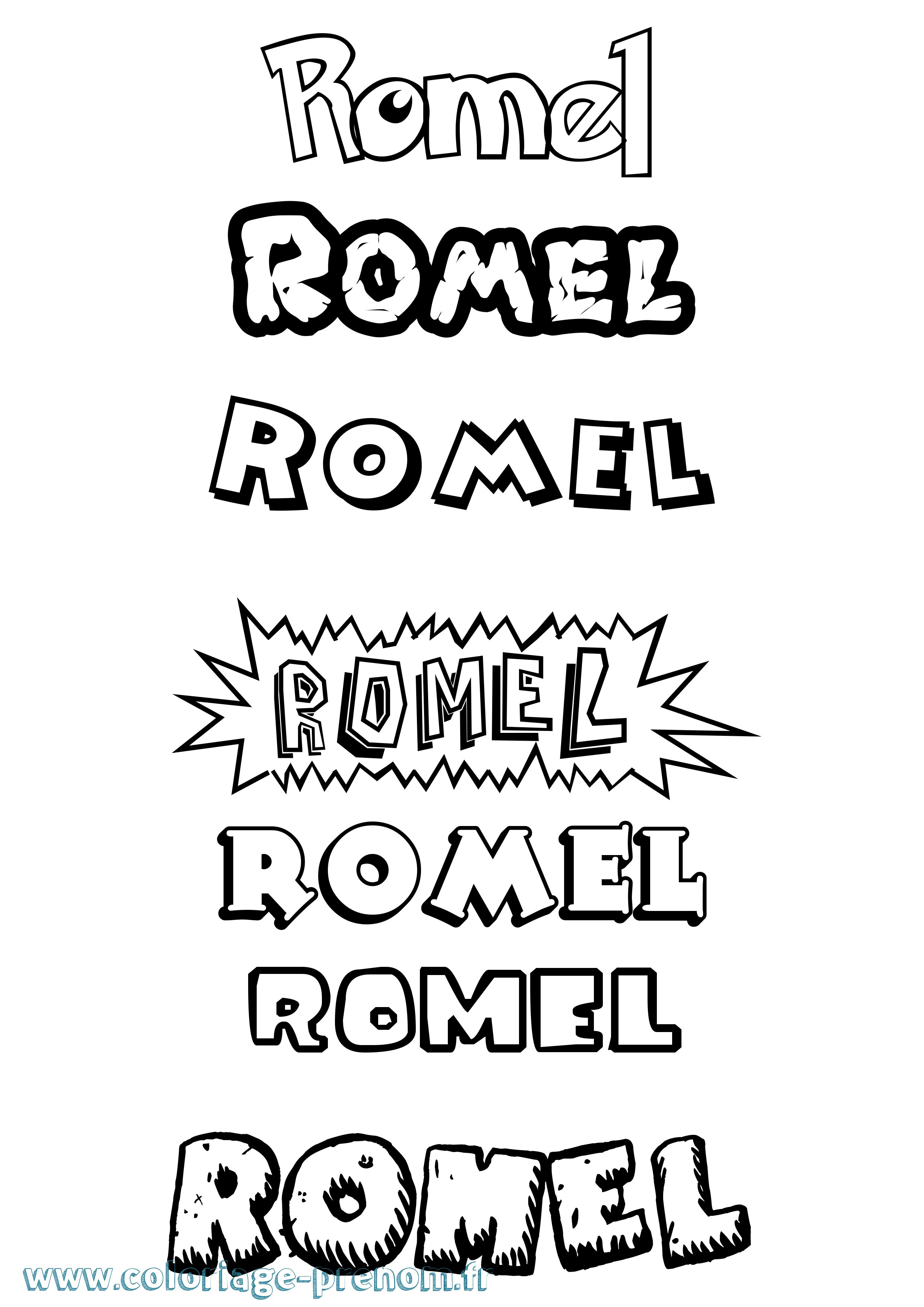 Coloriage Romel Dessin Animé Coloriage prénom Romel Dessin Animé