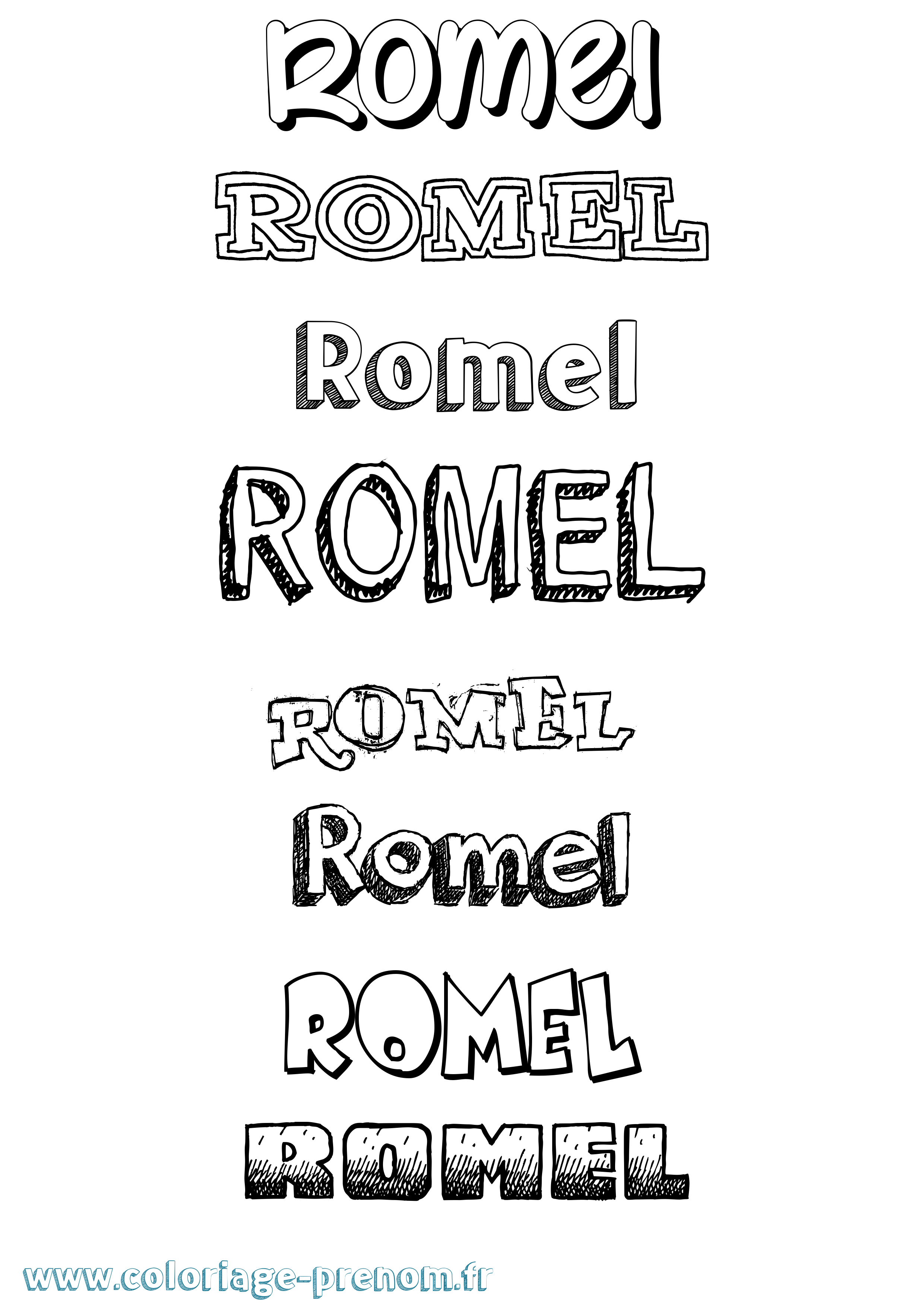 Coloriage Romel Dessiné Coloriage prénom Romel Dessiné