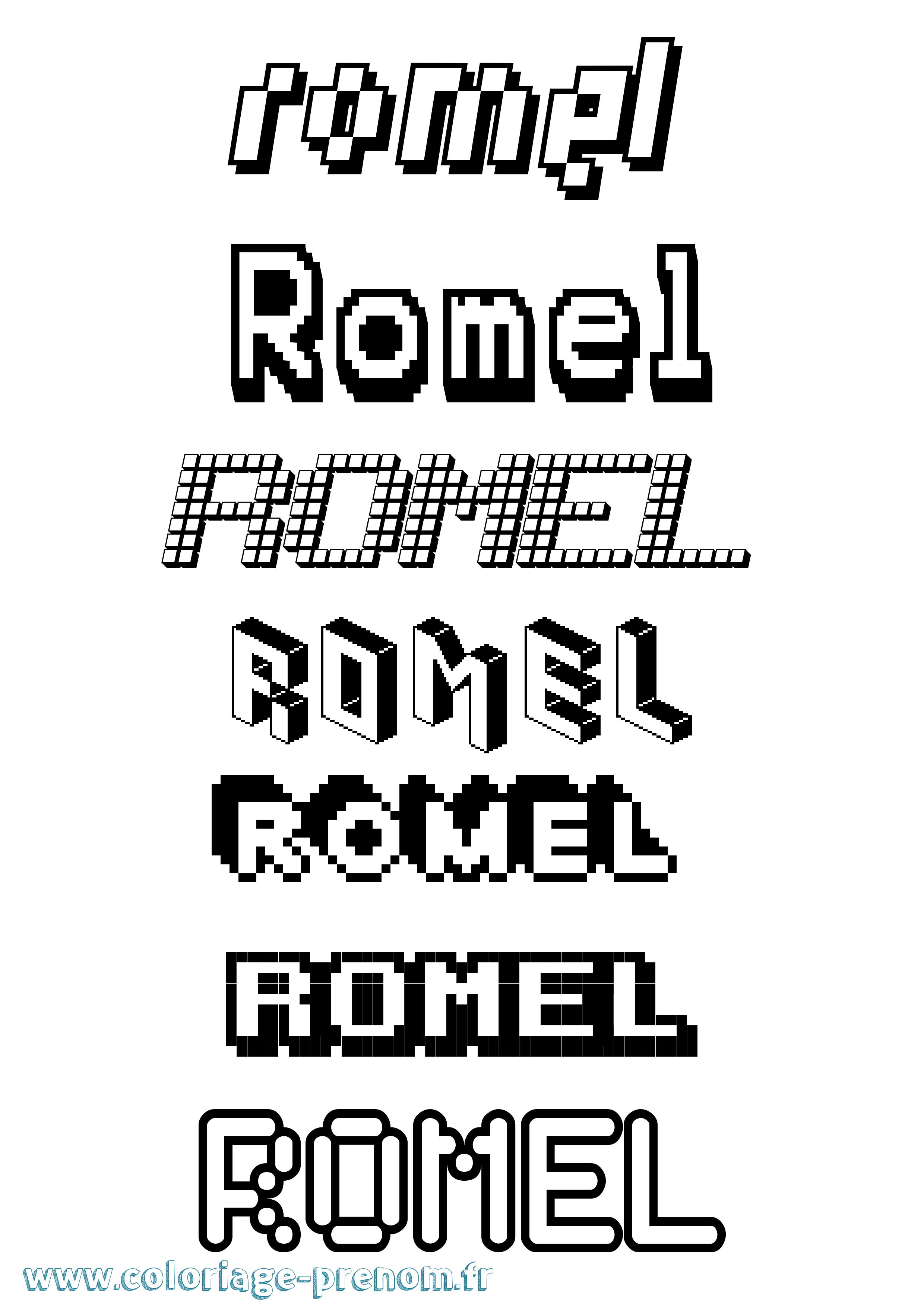 Coloriage Romel Pixel Coloriage prénom Romel Pixel