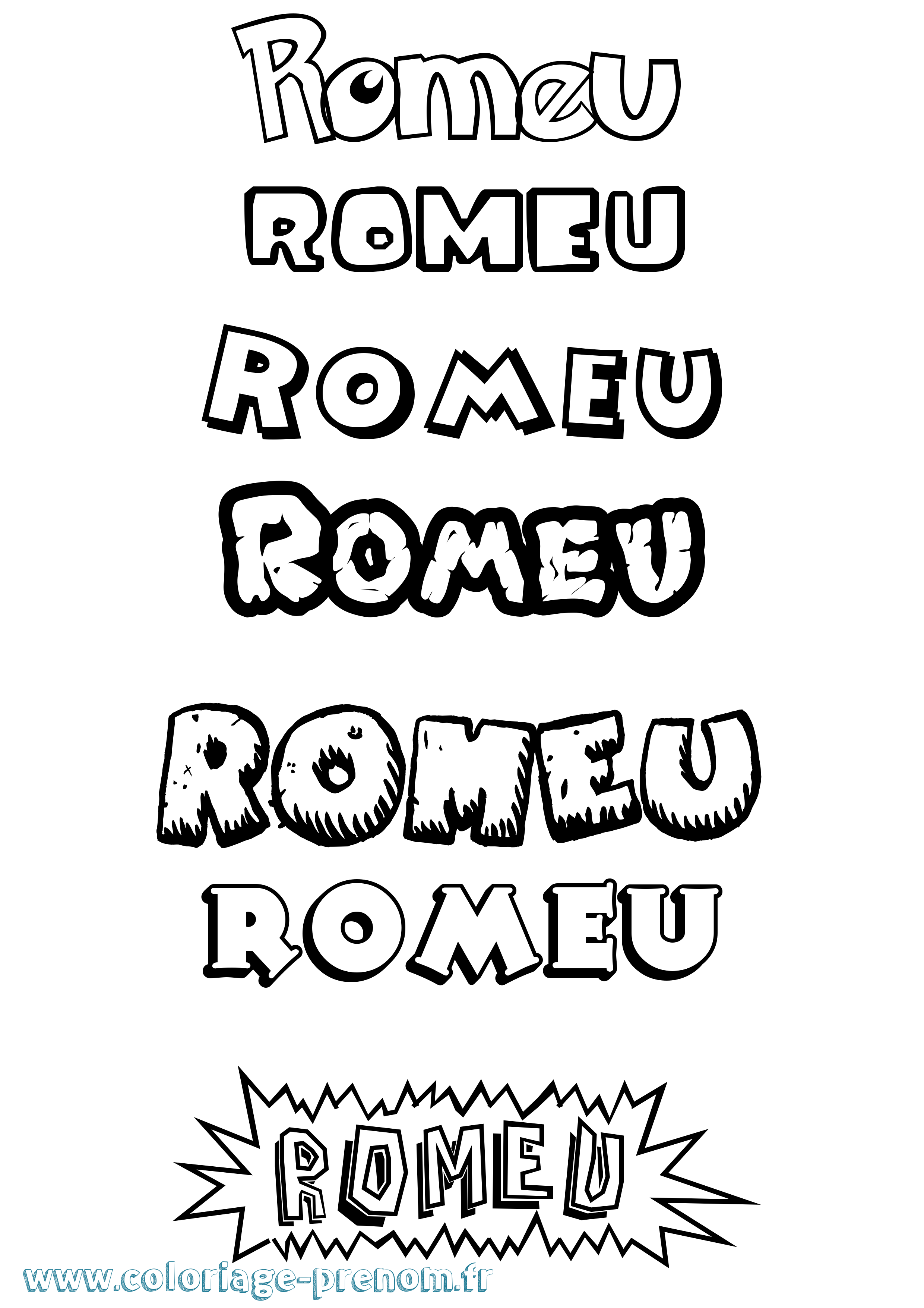 Coloriage Romeu Dessin Animé Coloriage prénom Romeu Dessin Animé