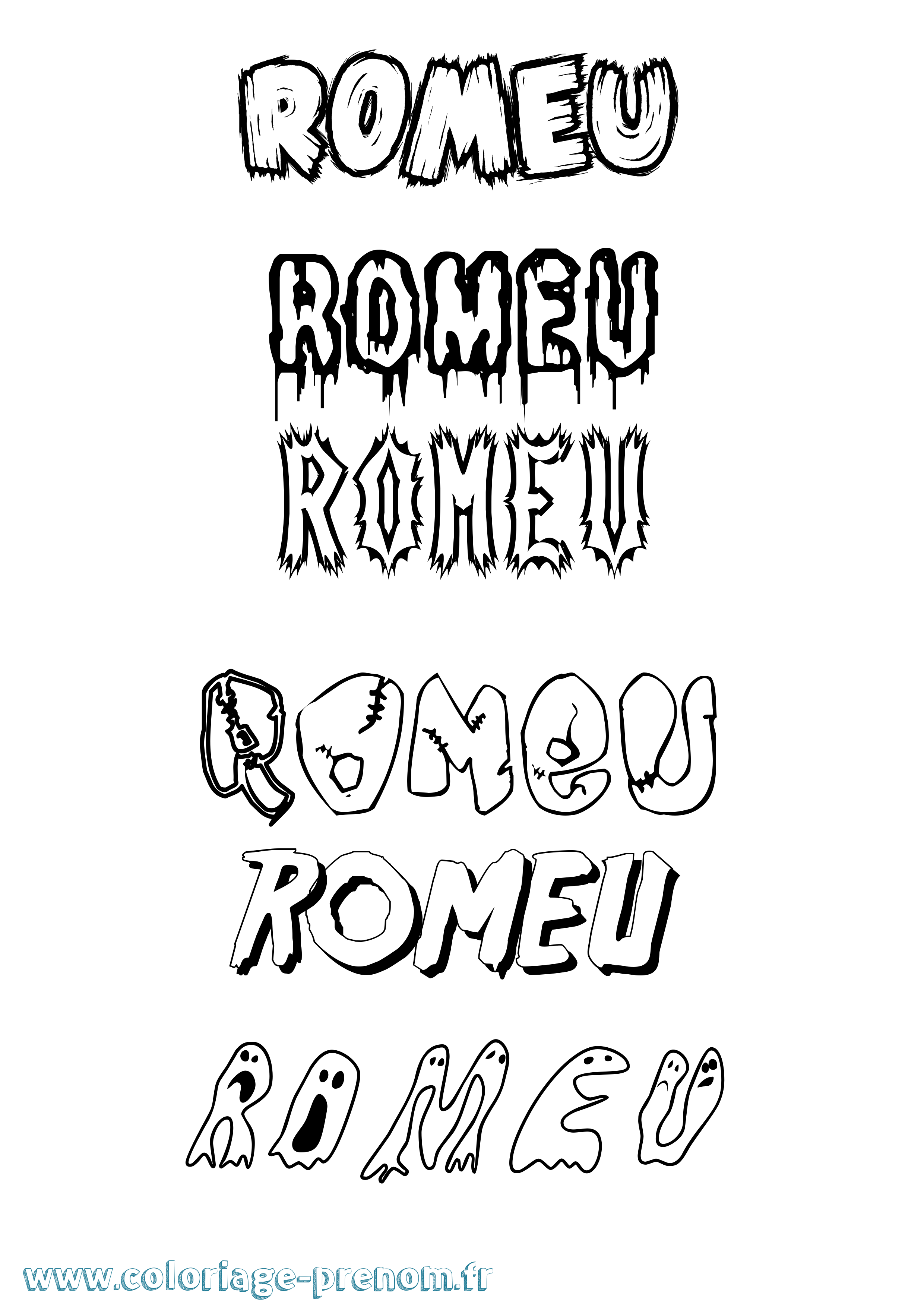 Coloriage Romeu Frisson Coloriage prénom Romeu Frisson