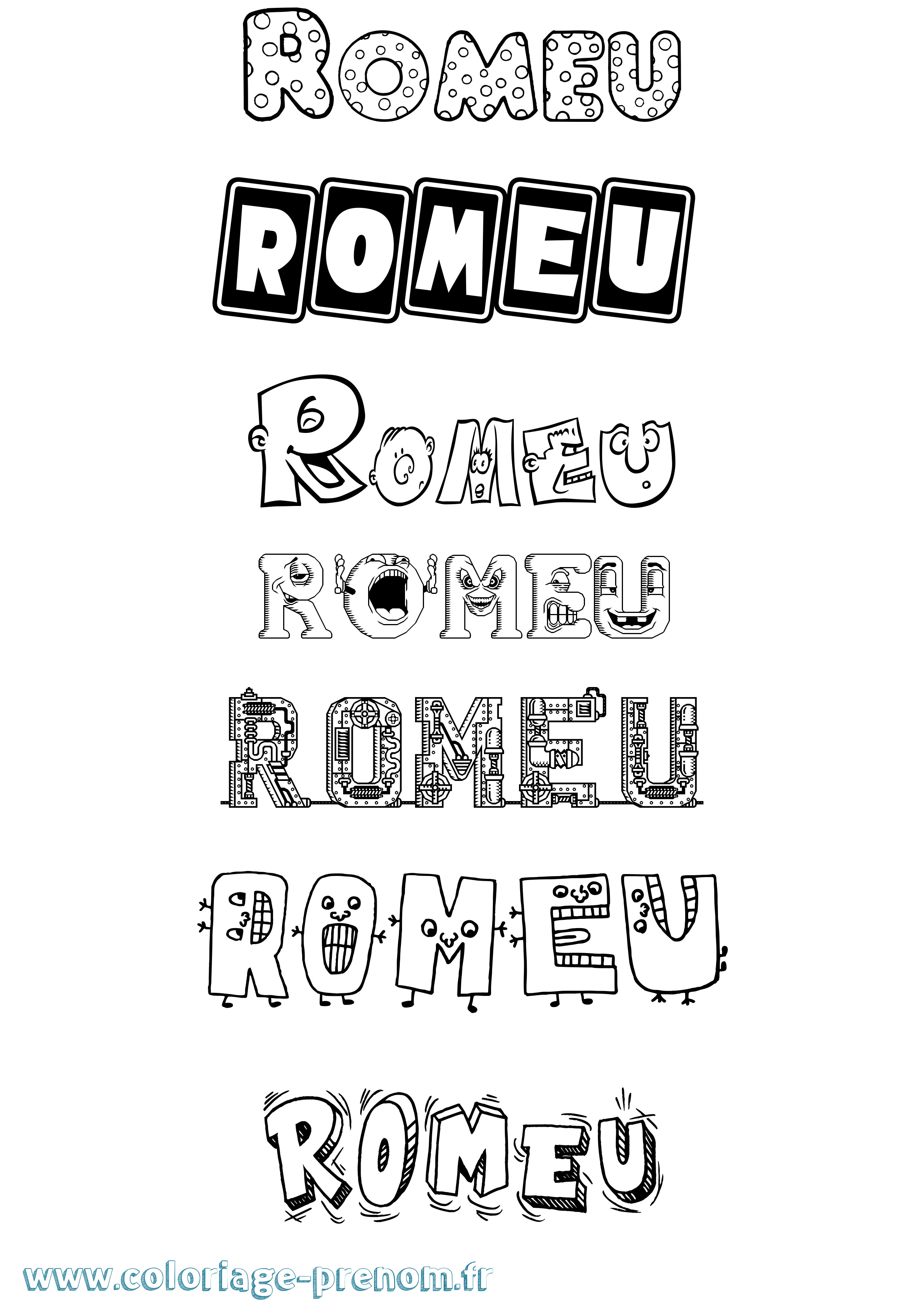 Coloriage Romeu Fun Coloriage prénom Romeu Fun