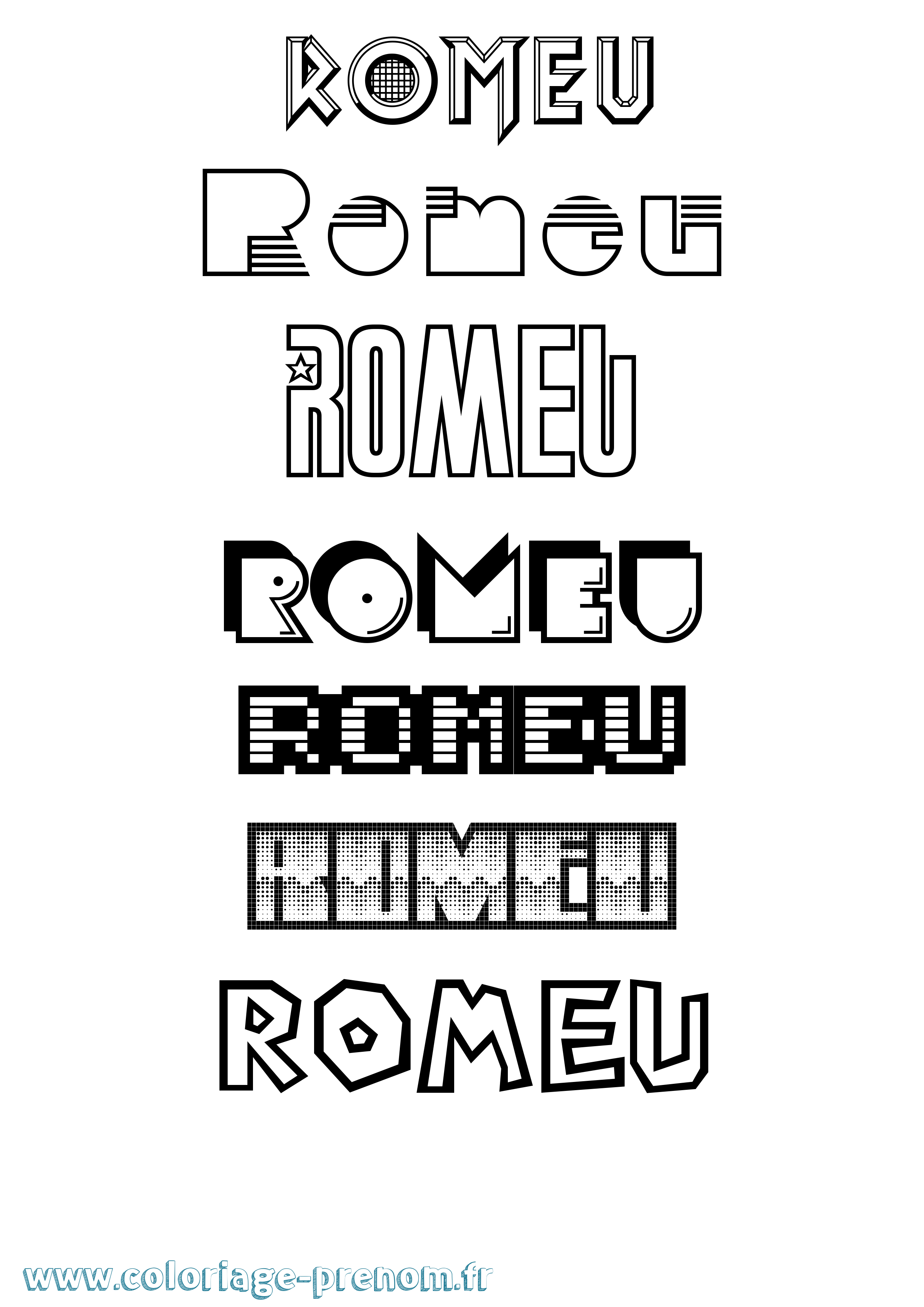 Coloriage Romeu Jeux Vidéos Coloriage prénom Romeu Jeux Vidéos