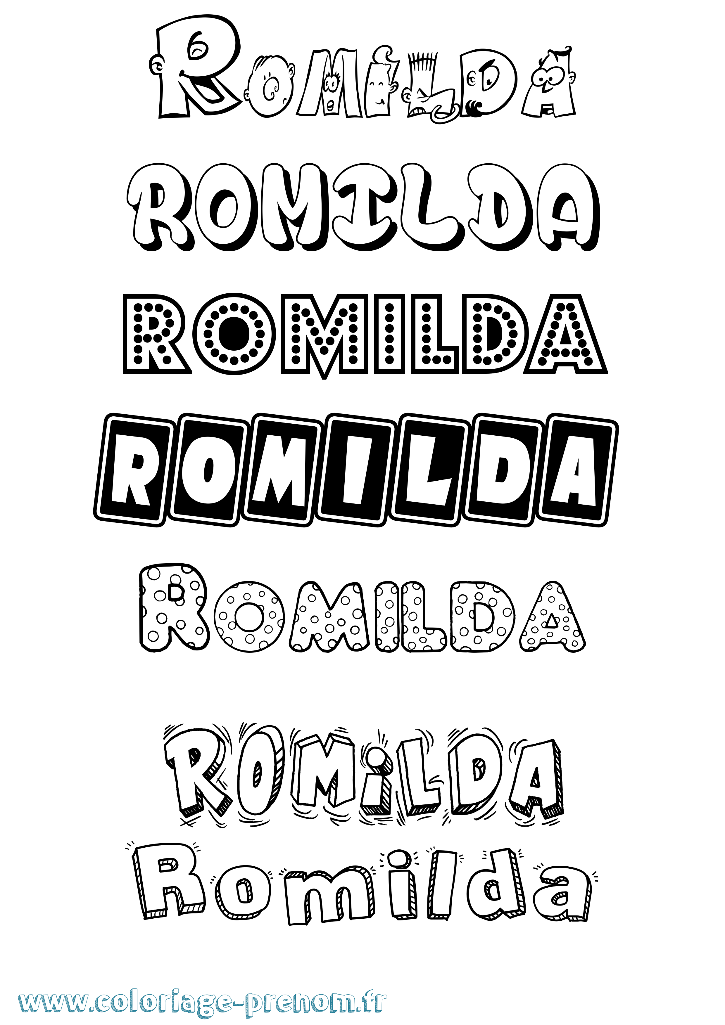 Coloriage Romilda Fun Coloriage prénom Romilda Fun