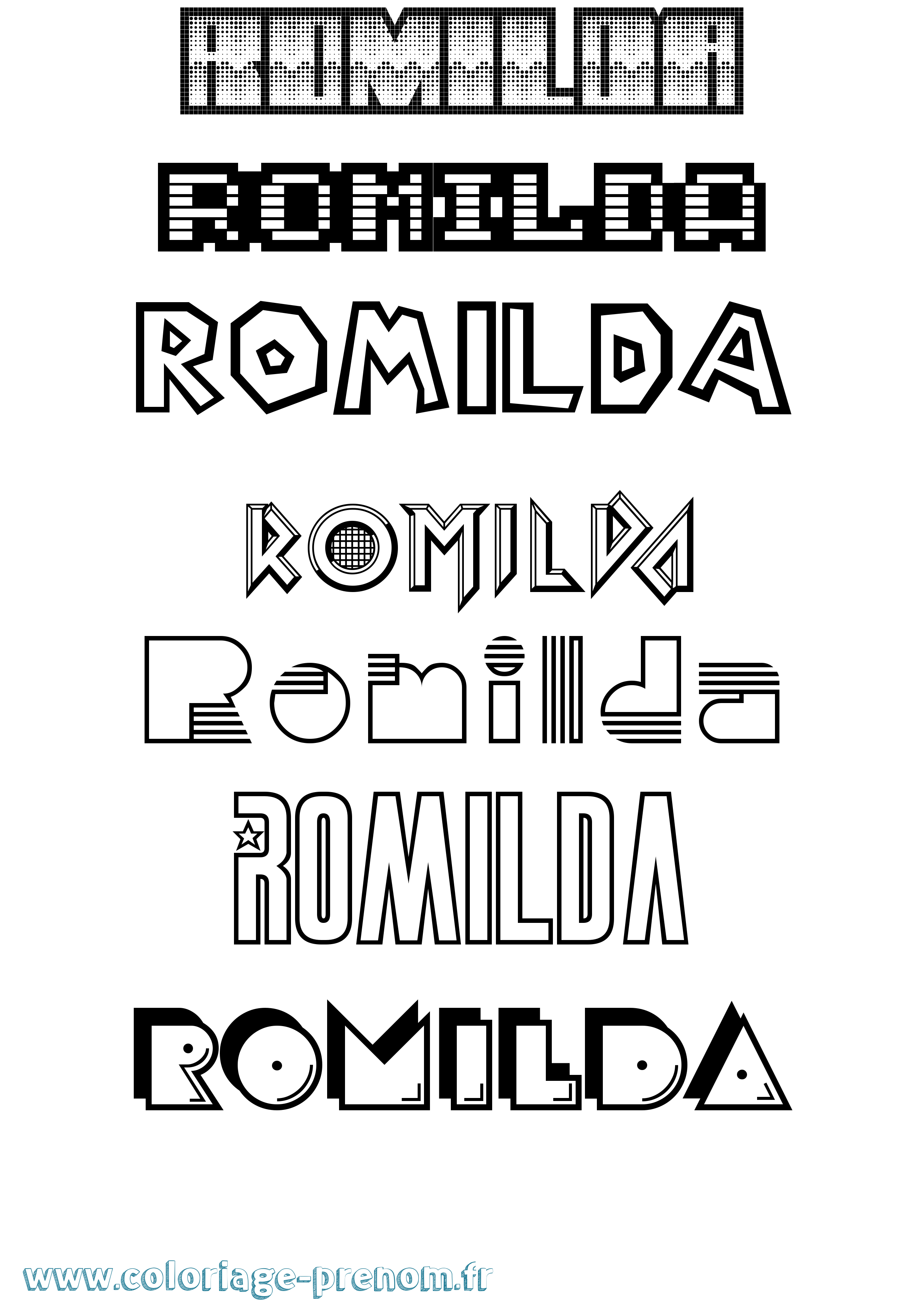 Coloriage Romilda Jeux Vidéos Coloriage prénom Romilda Jeux Vidéos