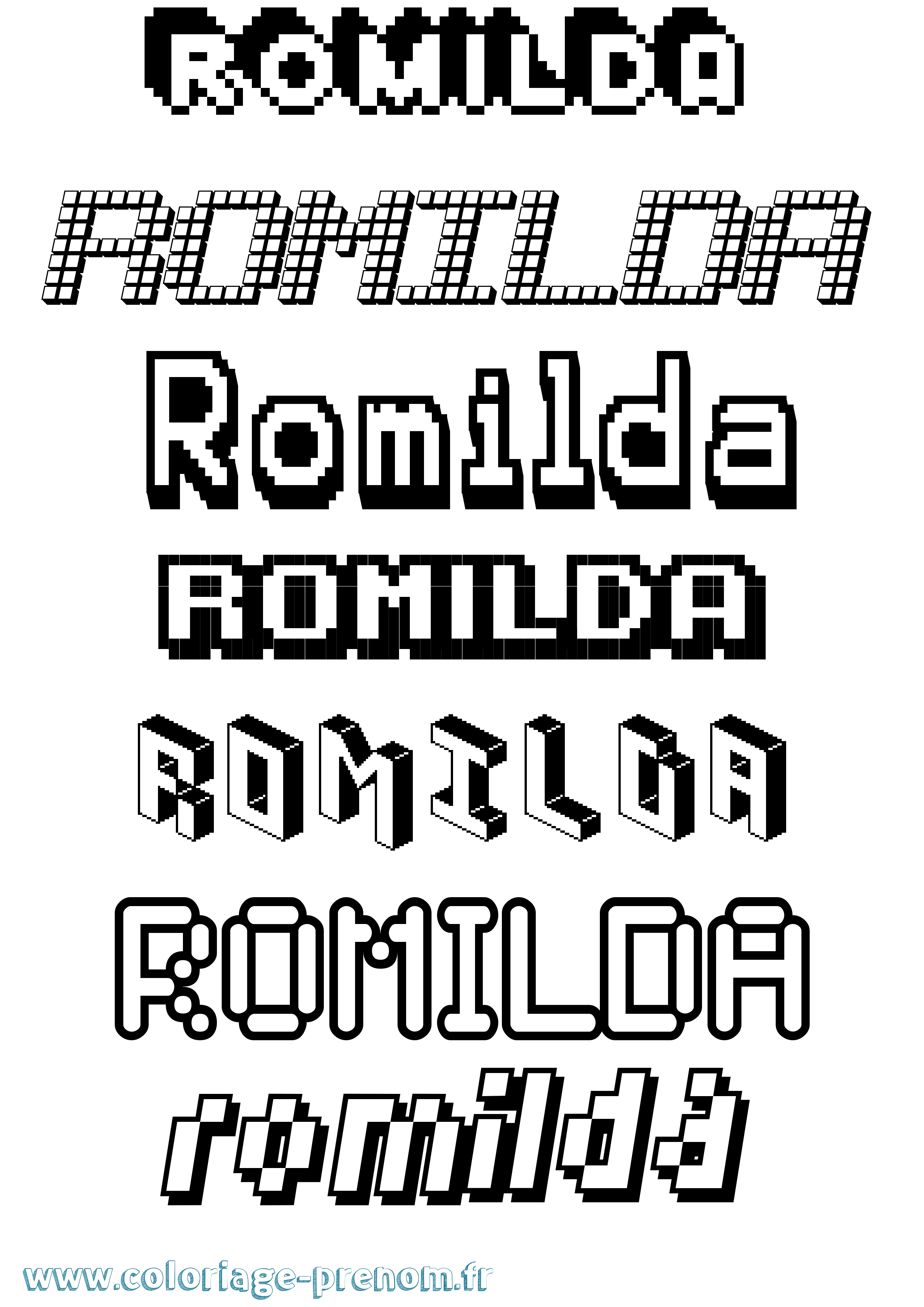 Coloriage Romilda Pixel Coloriage prénom Romilda Pixel
