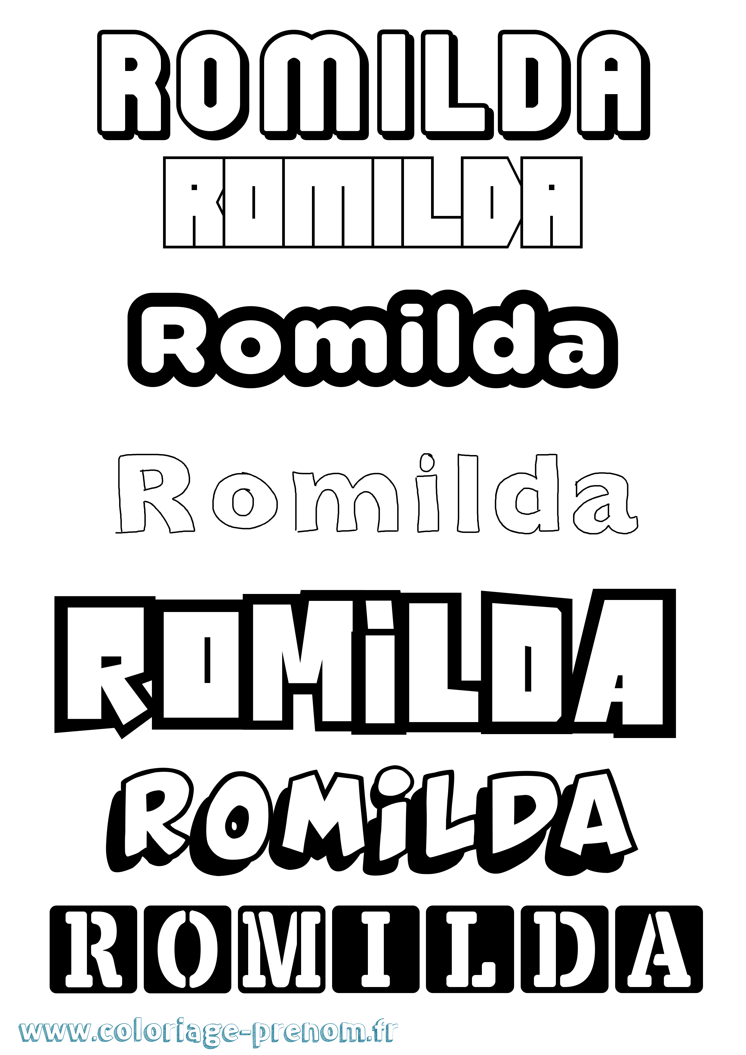 Coloriage Romilda Simple Coloriage prénom Romilda Simple