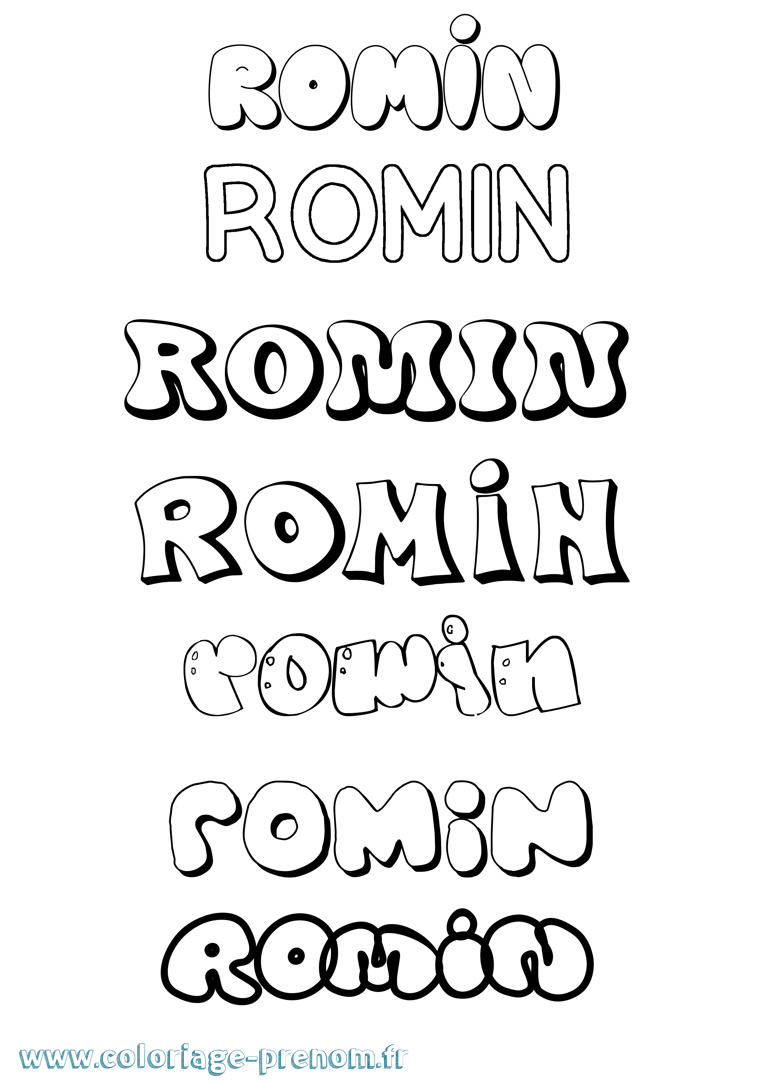 Coloriage Romin Bubble Coloriage prénom Romin Bubble