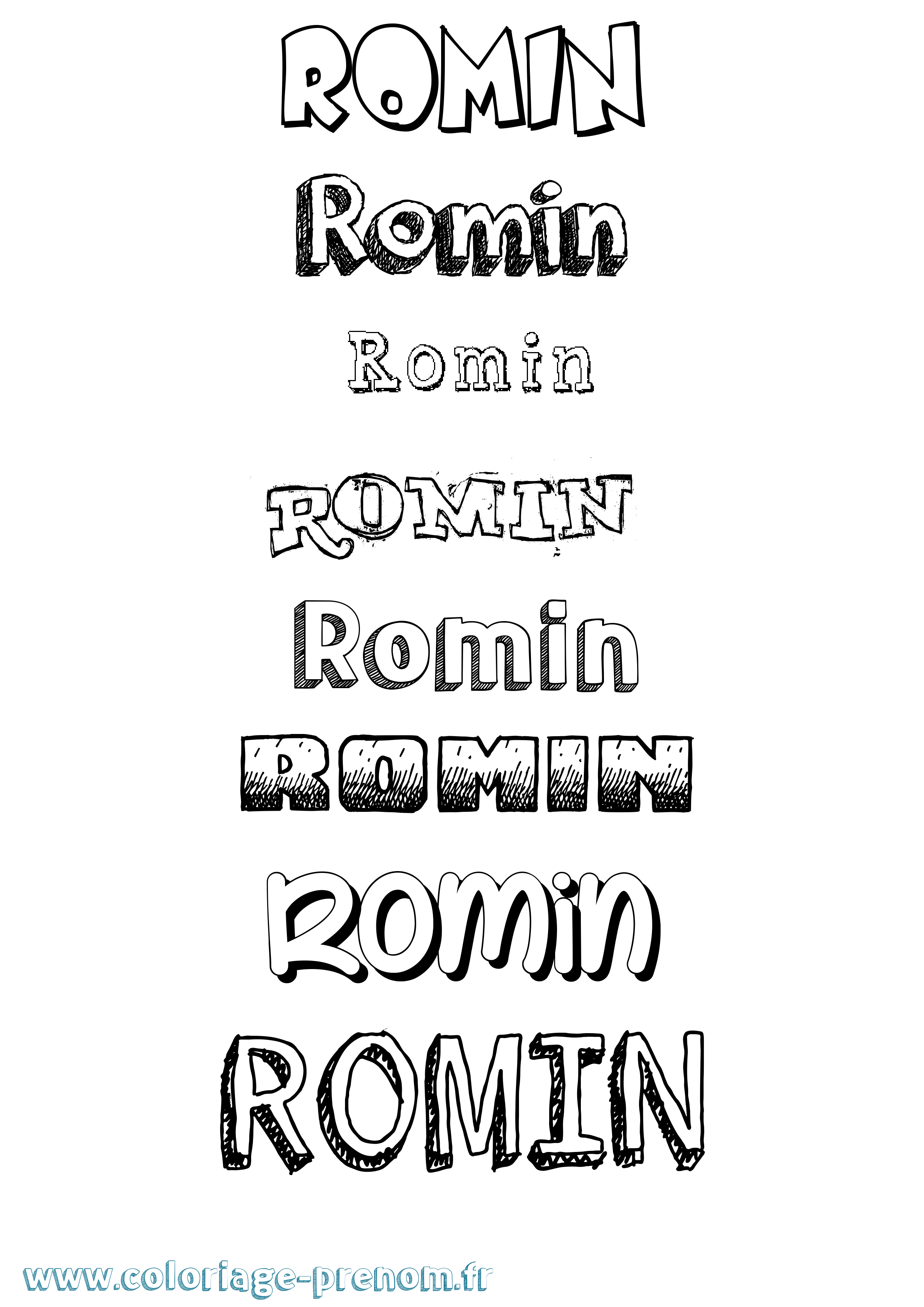 Coloriage Romin Dessiné Coloriage prénom Romin Dessiné