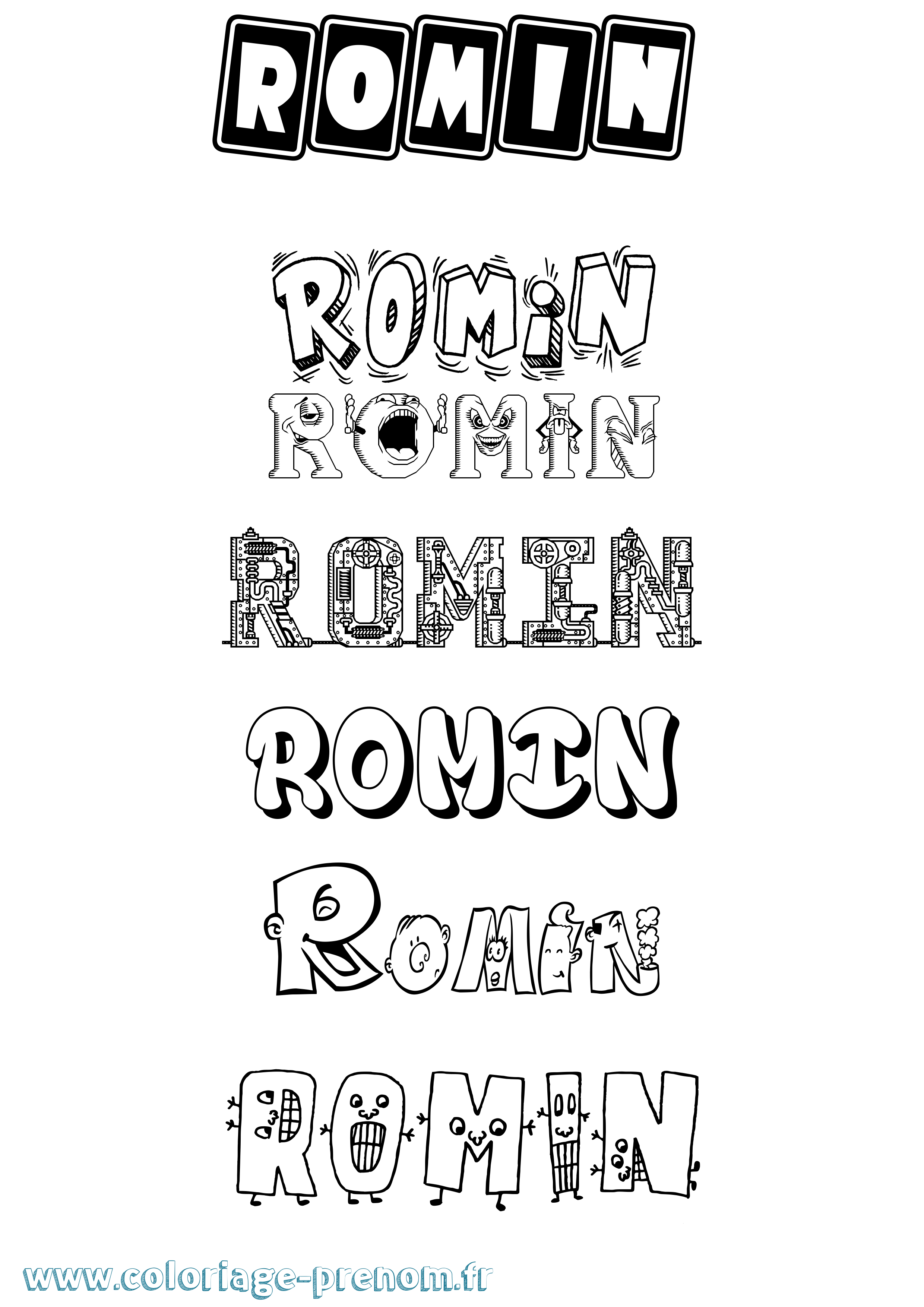 Coloriage Romin Fun Coloriage prénom Romin Fun