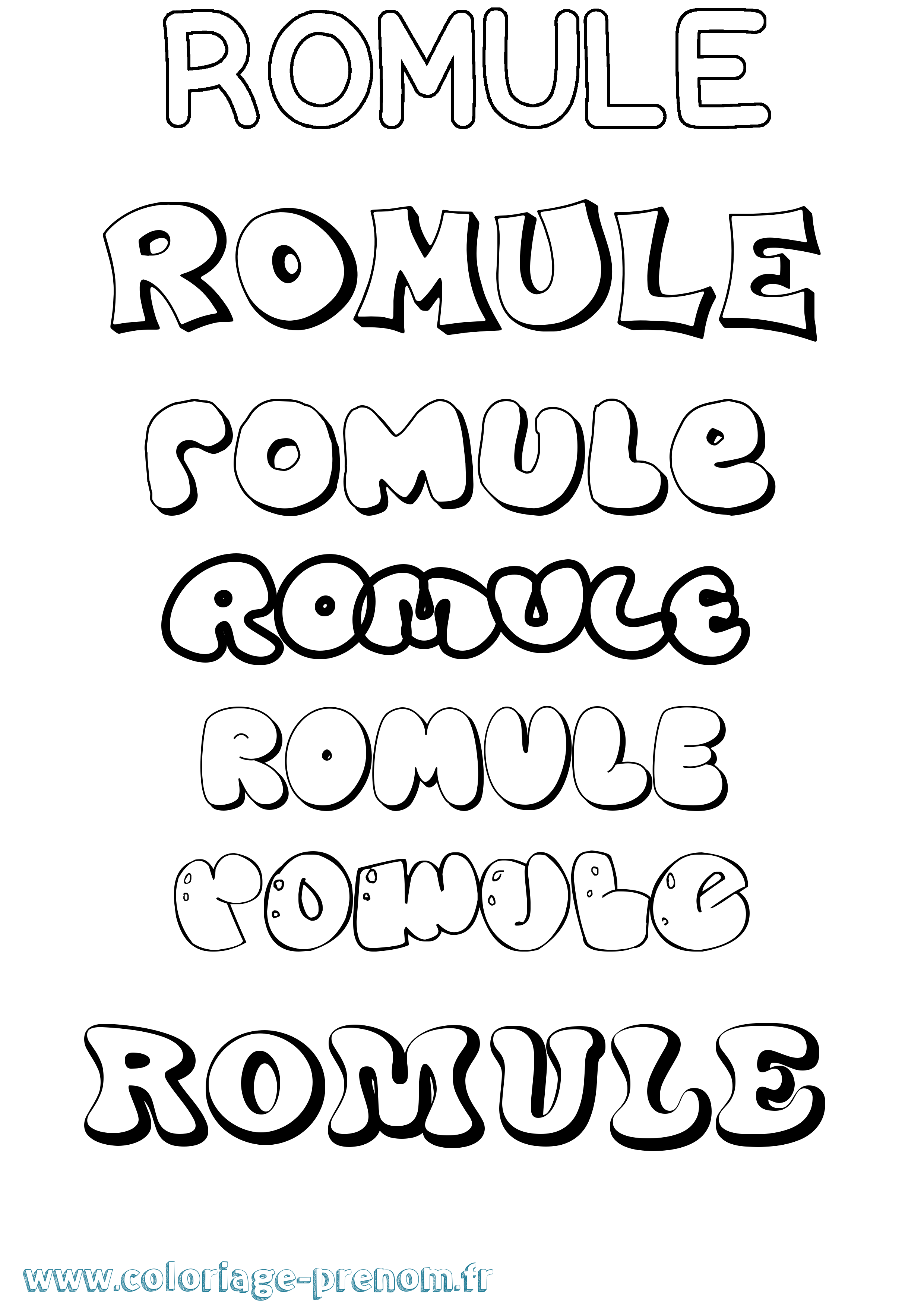 Coloriage Romule Bubble Coloriage prénom Romule Bubble