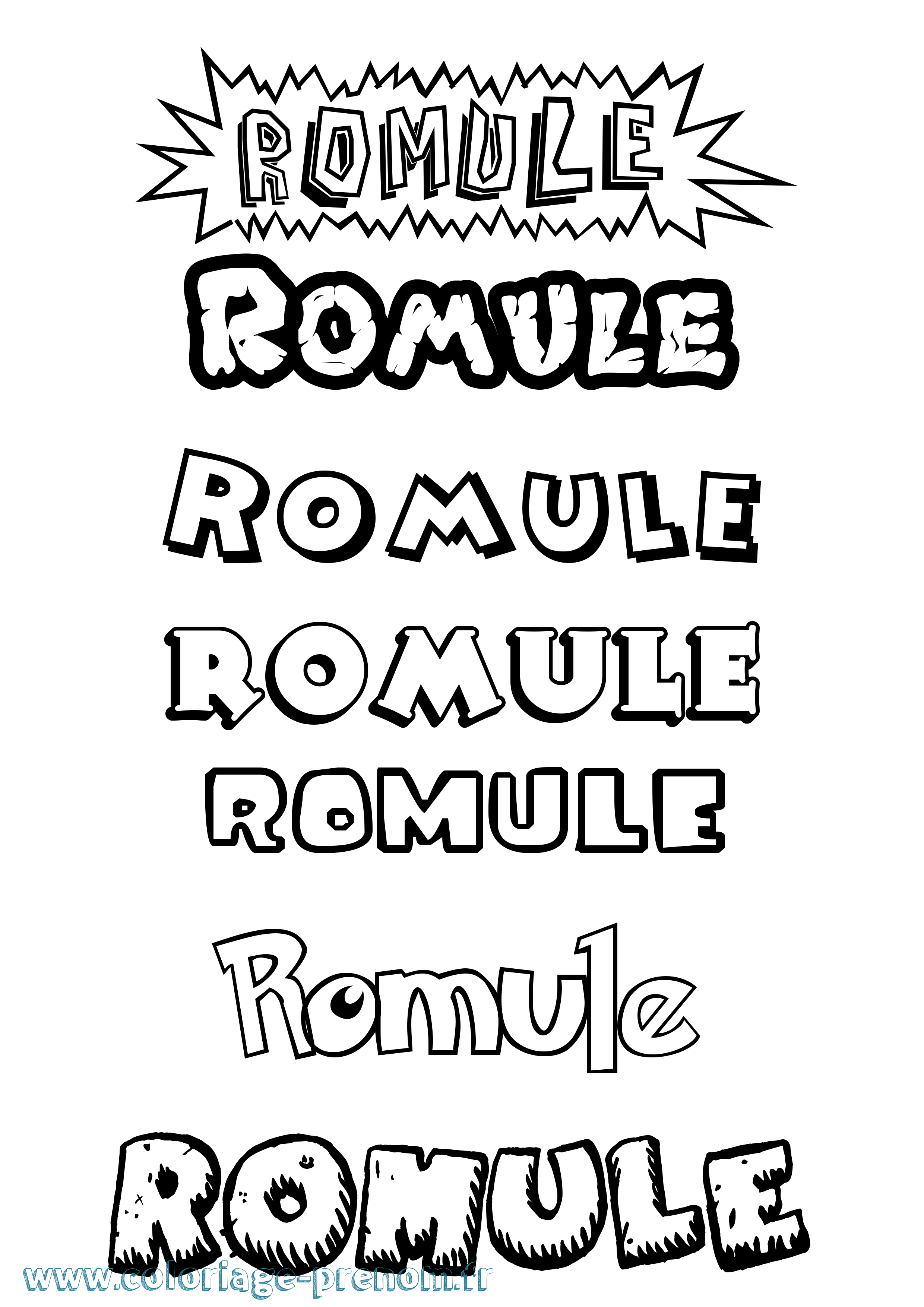 Coloriage Romule Dessin Animé Coloriage prénom Romule Dessin Animé