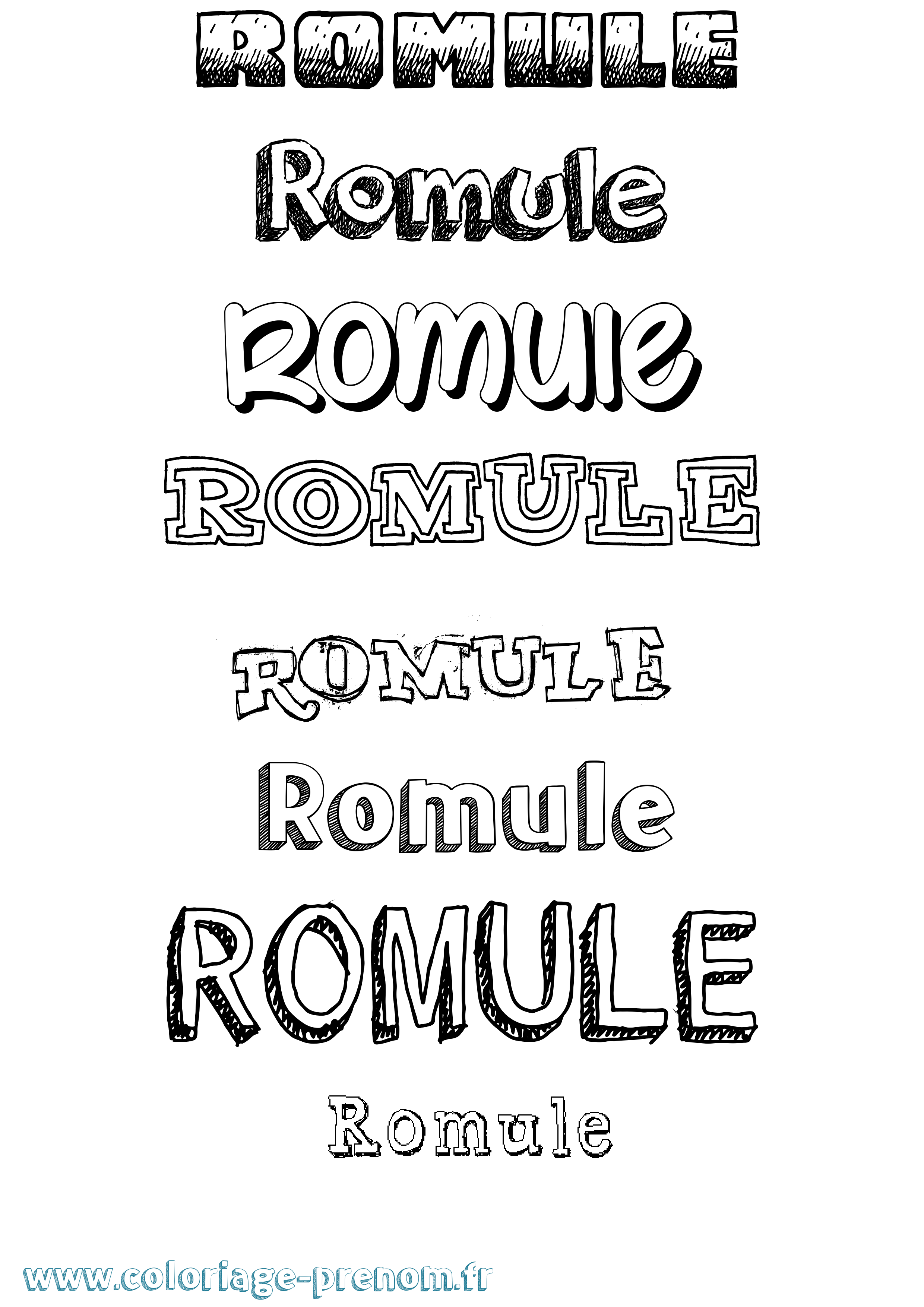 Coloriage Romule Dessiné Coloriage prénom Romule Dessiné