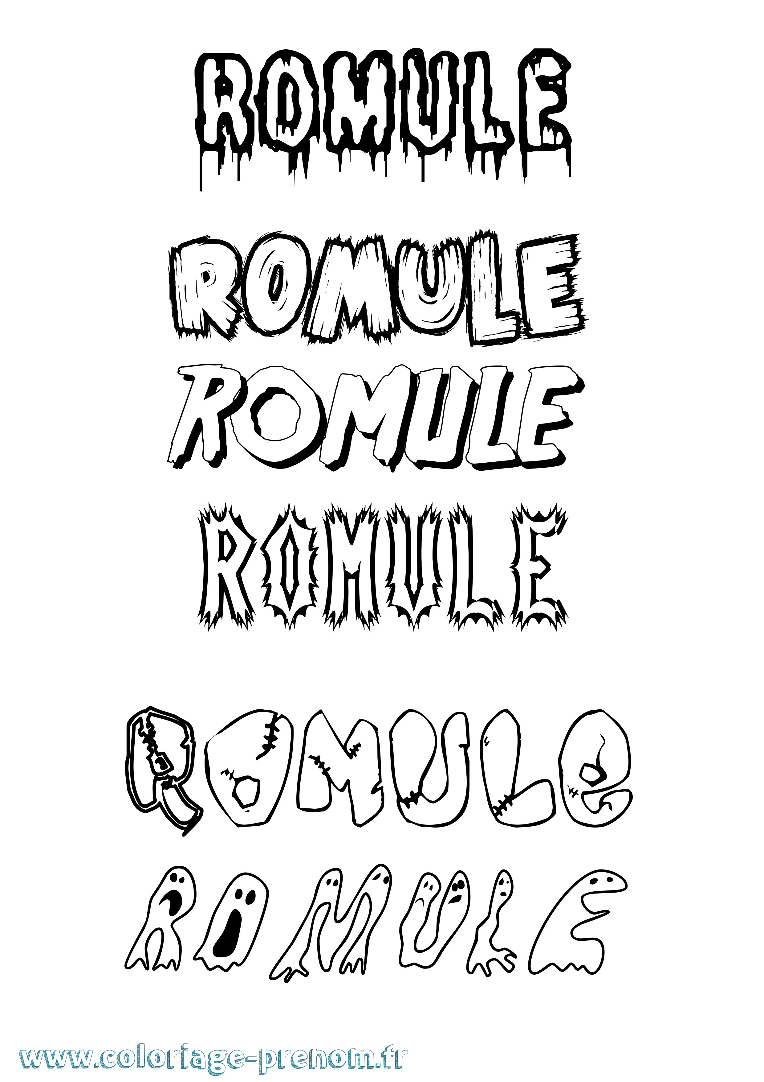 Coloriage Romule Frisson Coloriage prénom Romule Frisson