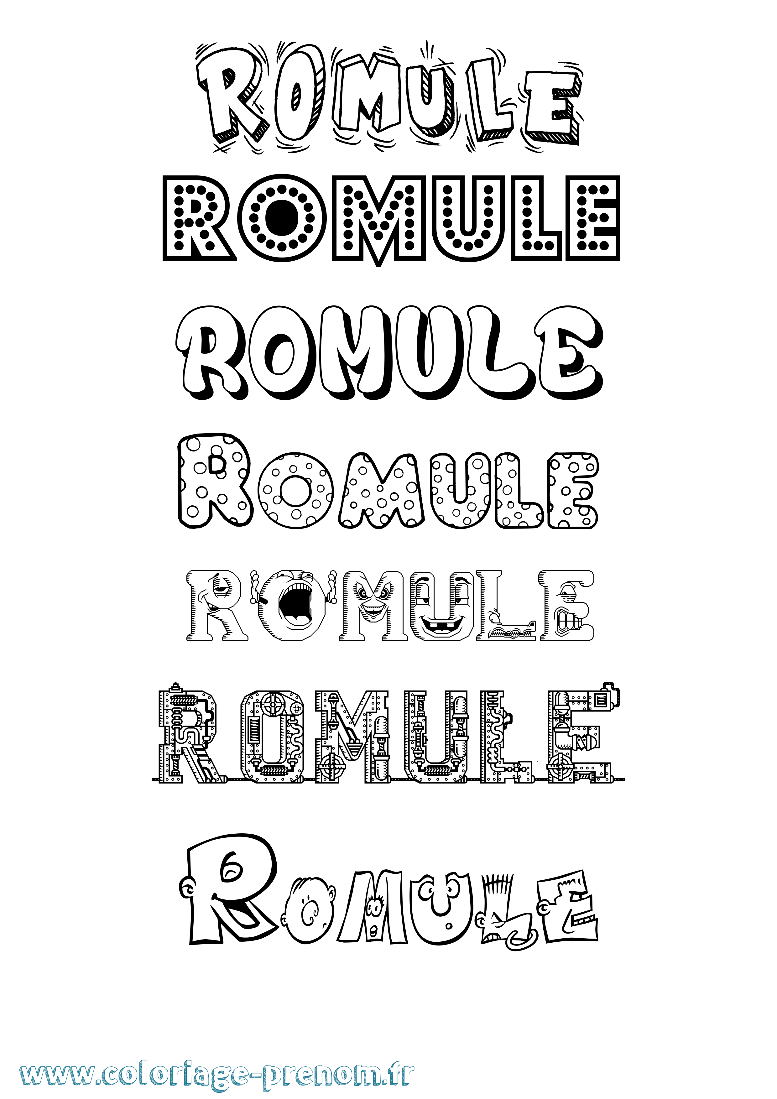 Coloriage Romule Fun Coloriage prénom Romule Fun