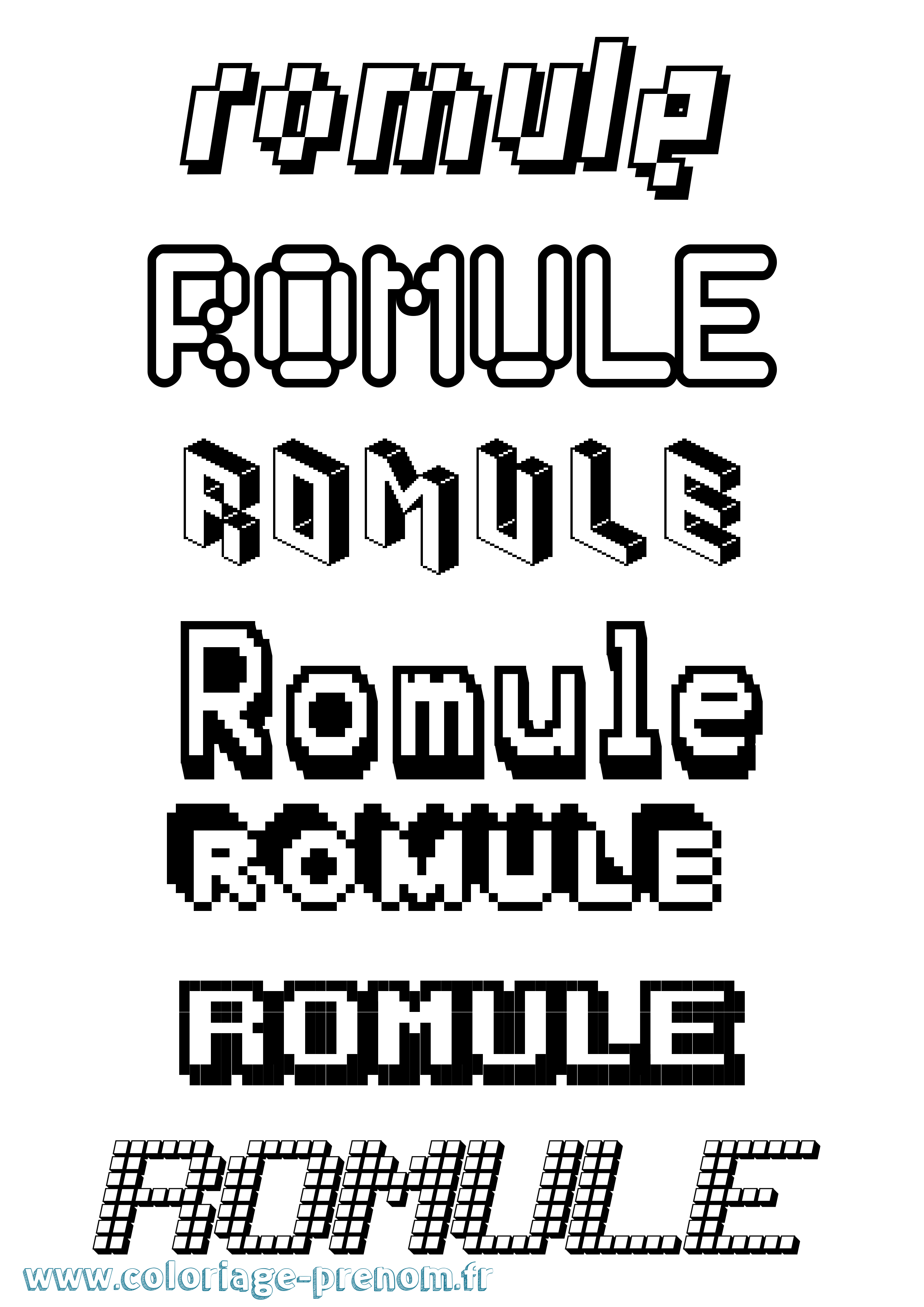 Coloriage Romule Pixel Coloriage prénom Romule Pixel