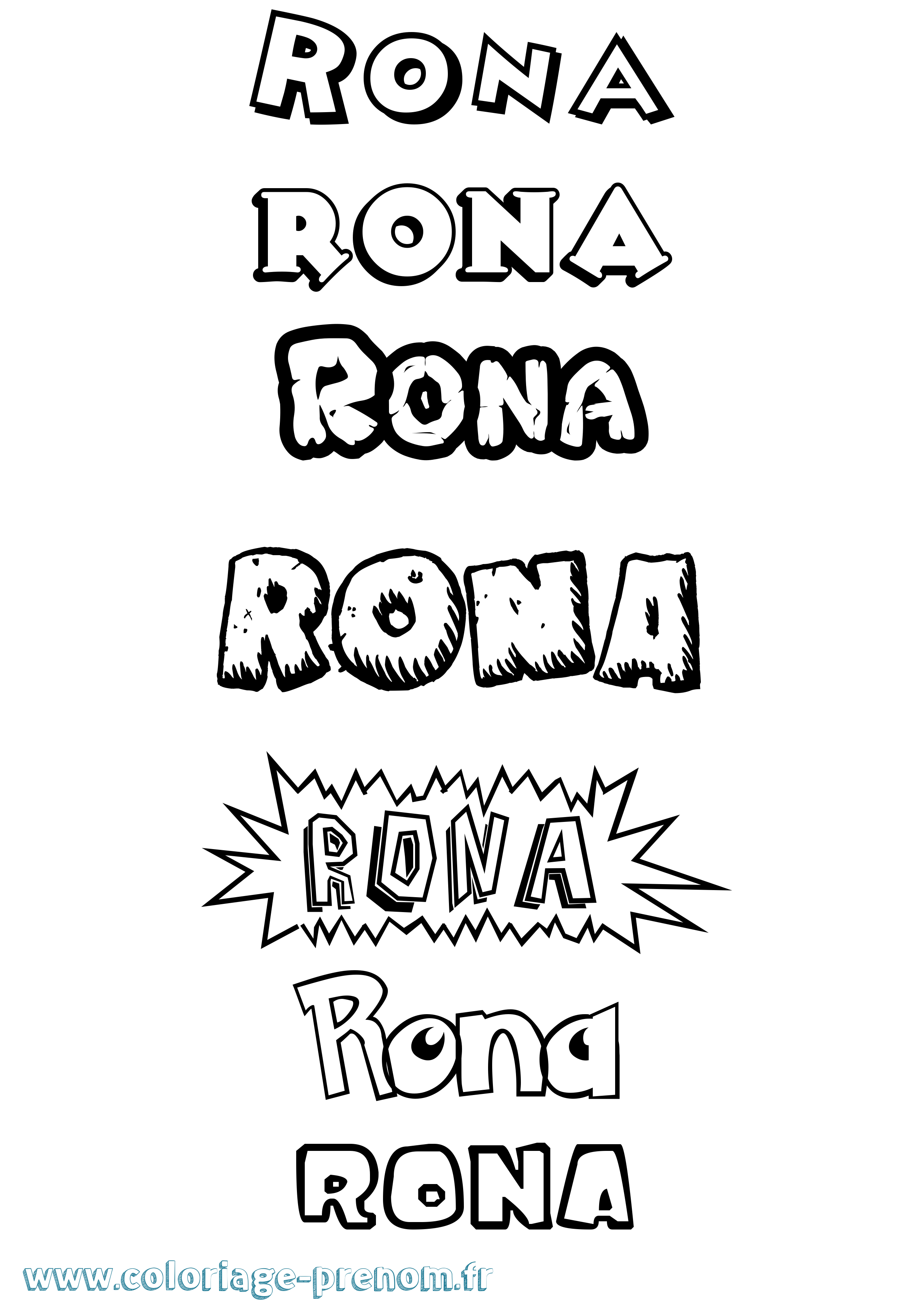 Coloriage Rona Dessin Animé Coloriage prénom Rona Dessin Animé