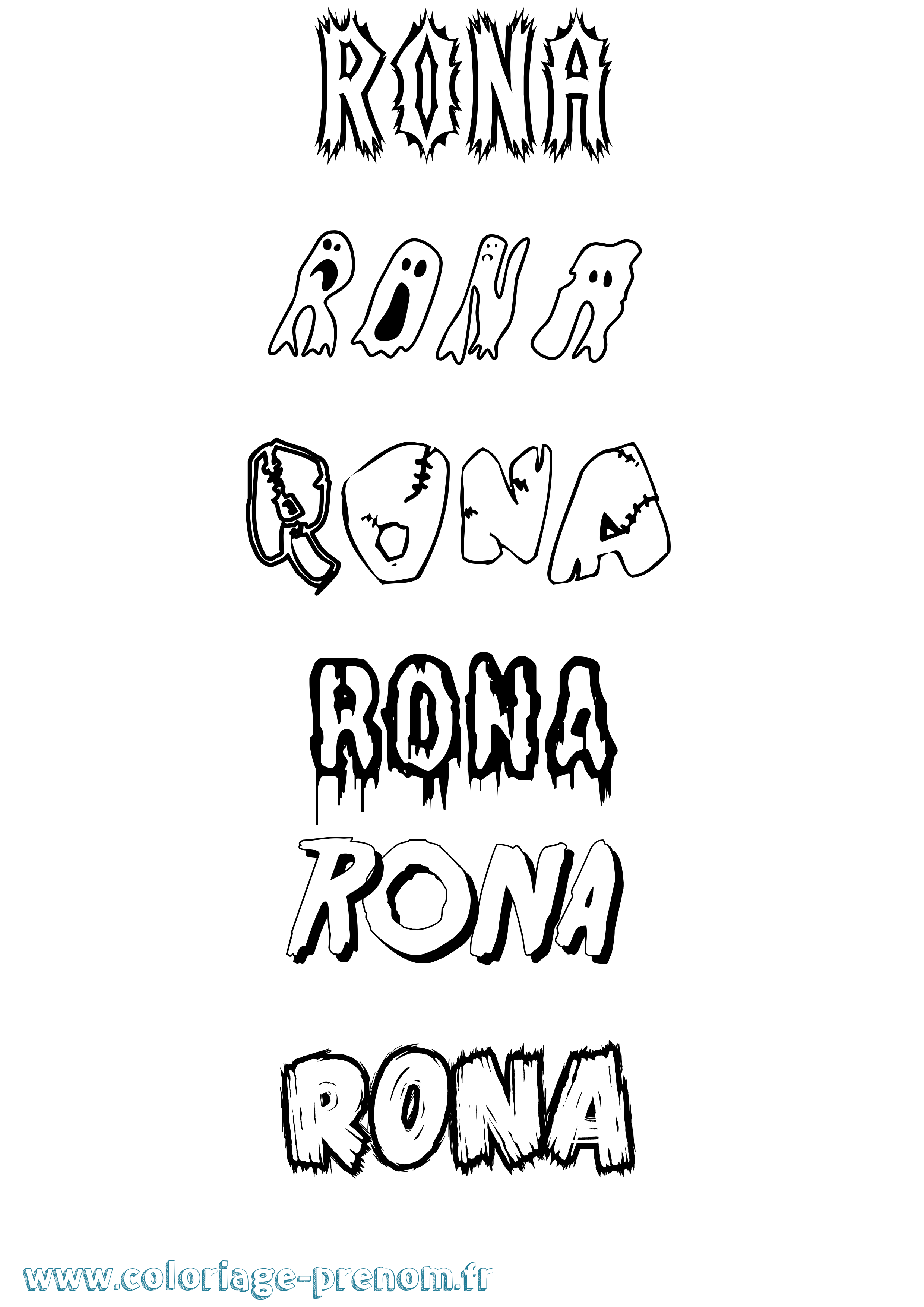 Coloriage Rona Frisson Coloriage prénom Rona Frisson