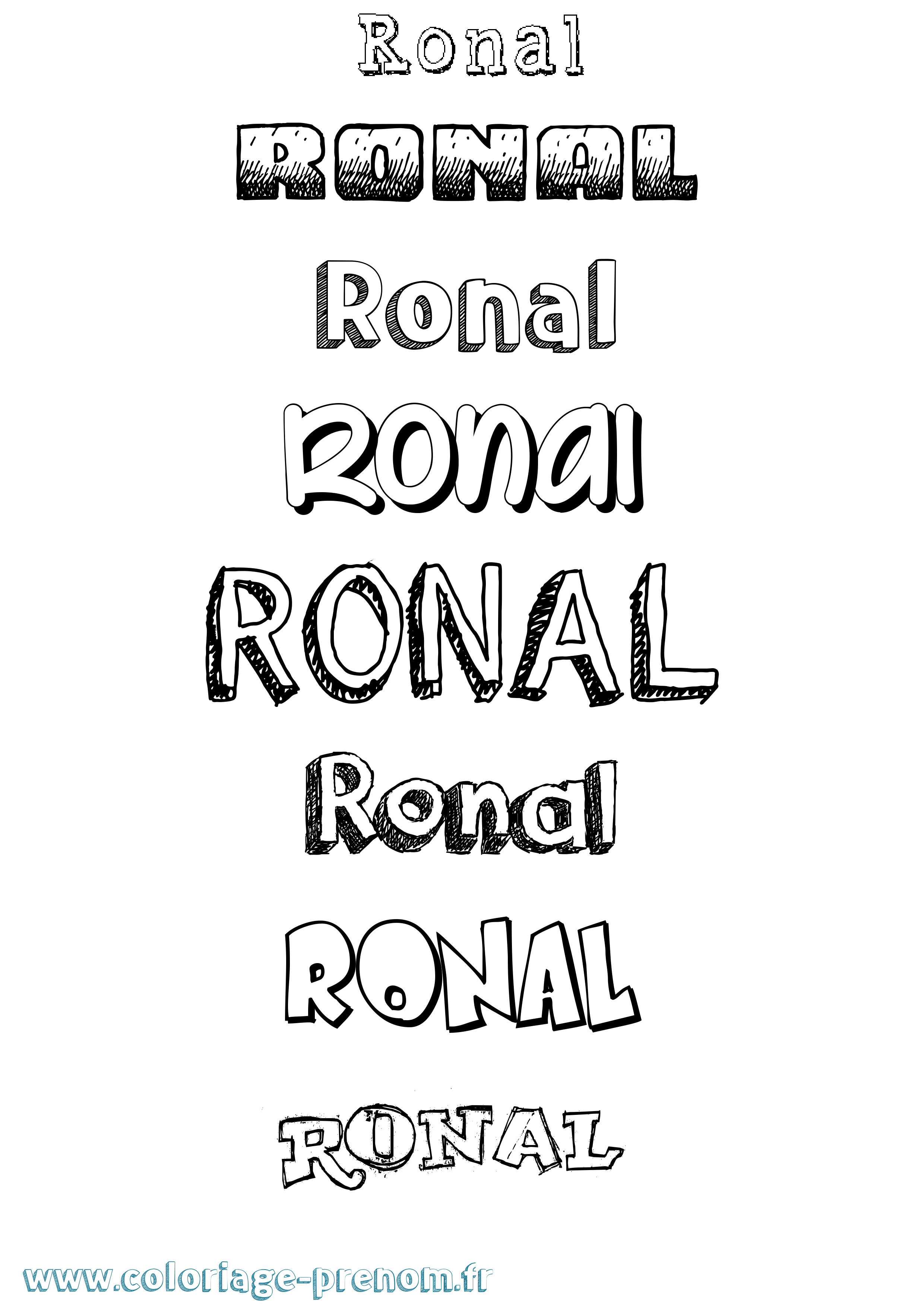 Coloriage Ronal Dessiné Coloriage prénom Ronal Dessiné