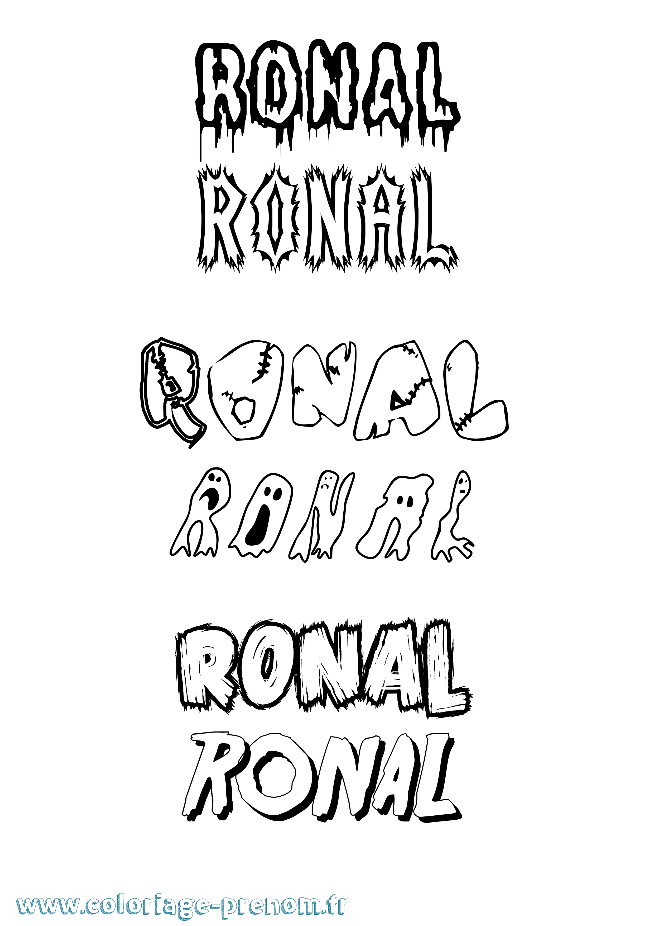 Coloriage Ronal Frisson Coloriage prénom Ronal Frisson