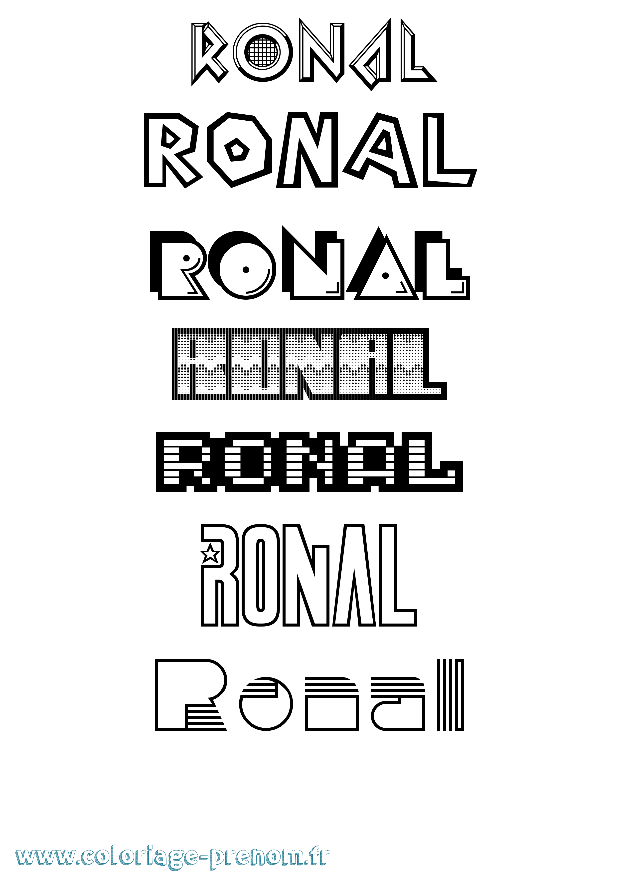 Coloriage Ronal Jeux Vidéos Coloriage prénom Ronal Jeux Vidéos