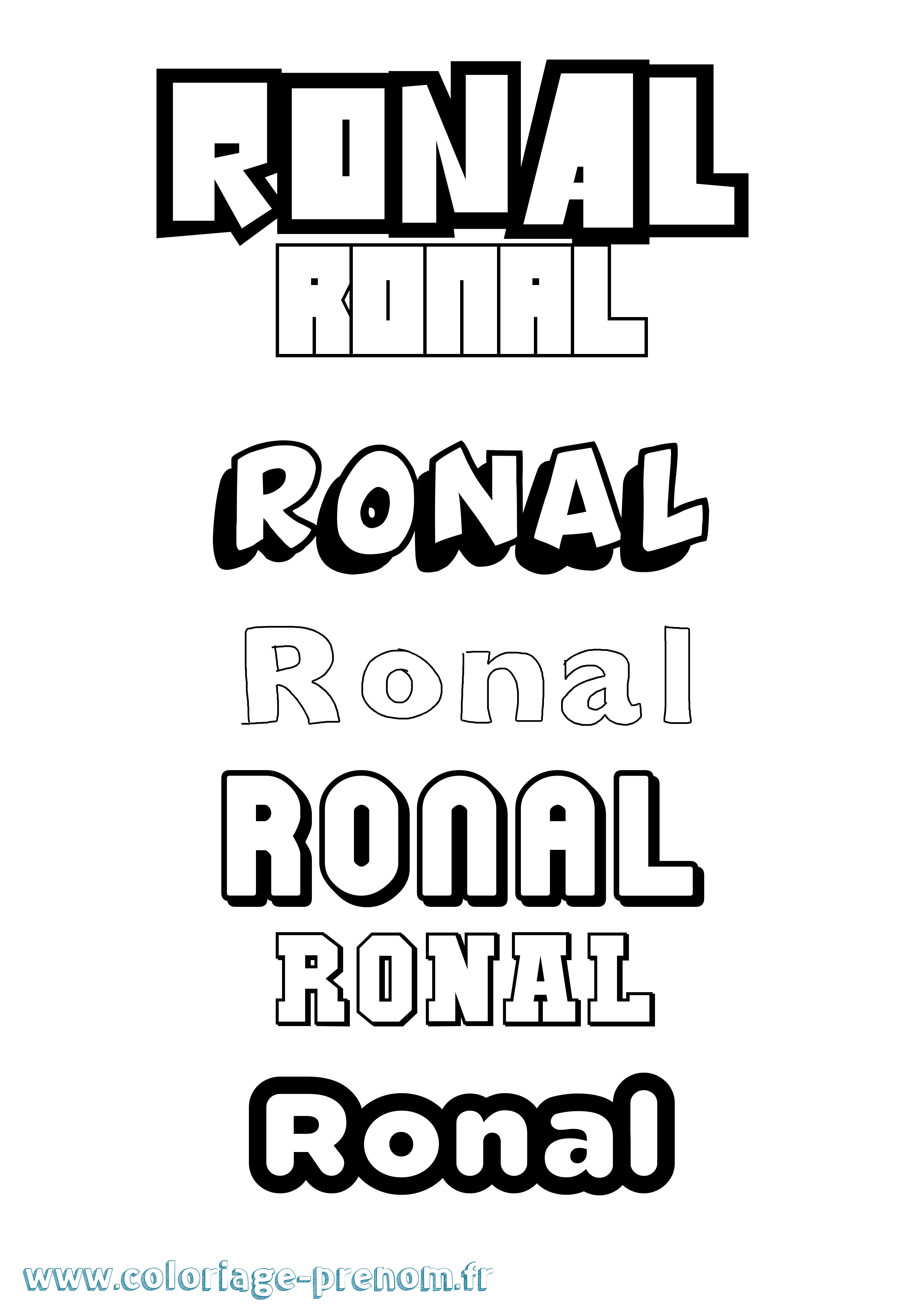 Coloriage Ronal Simple Coloriage prénom Ronal Simple